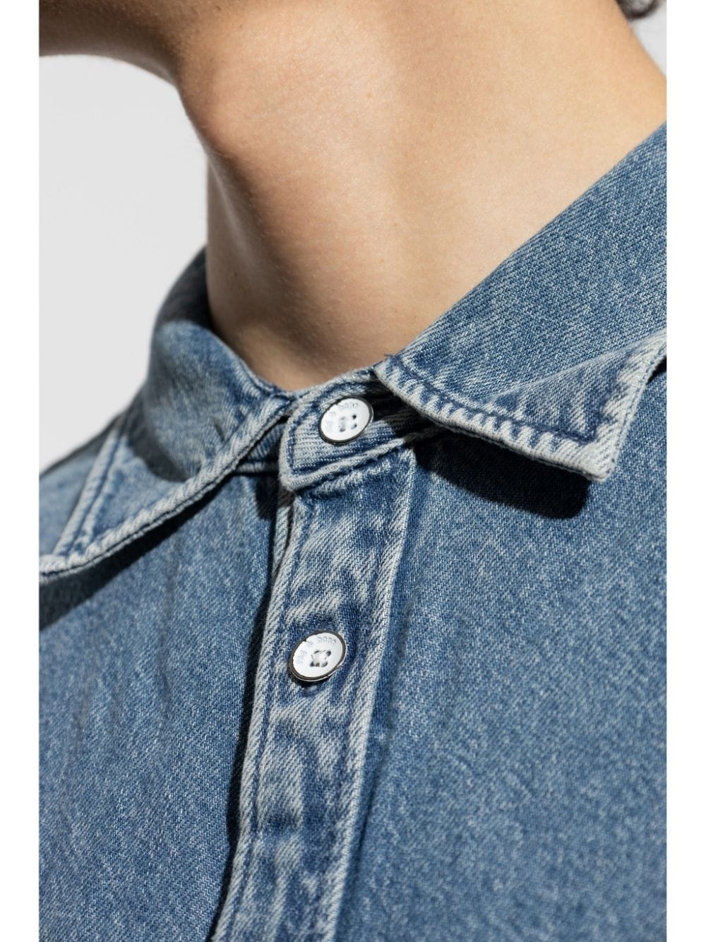 button-up denim shirt - 5