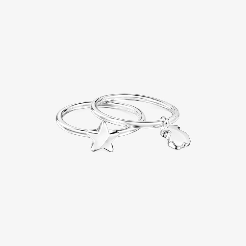 TOUS Silver TOUS Mini Icons bear-star motifs Rings set outlook