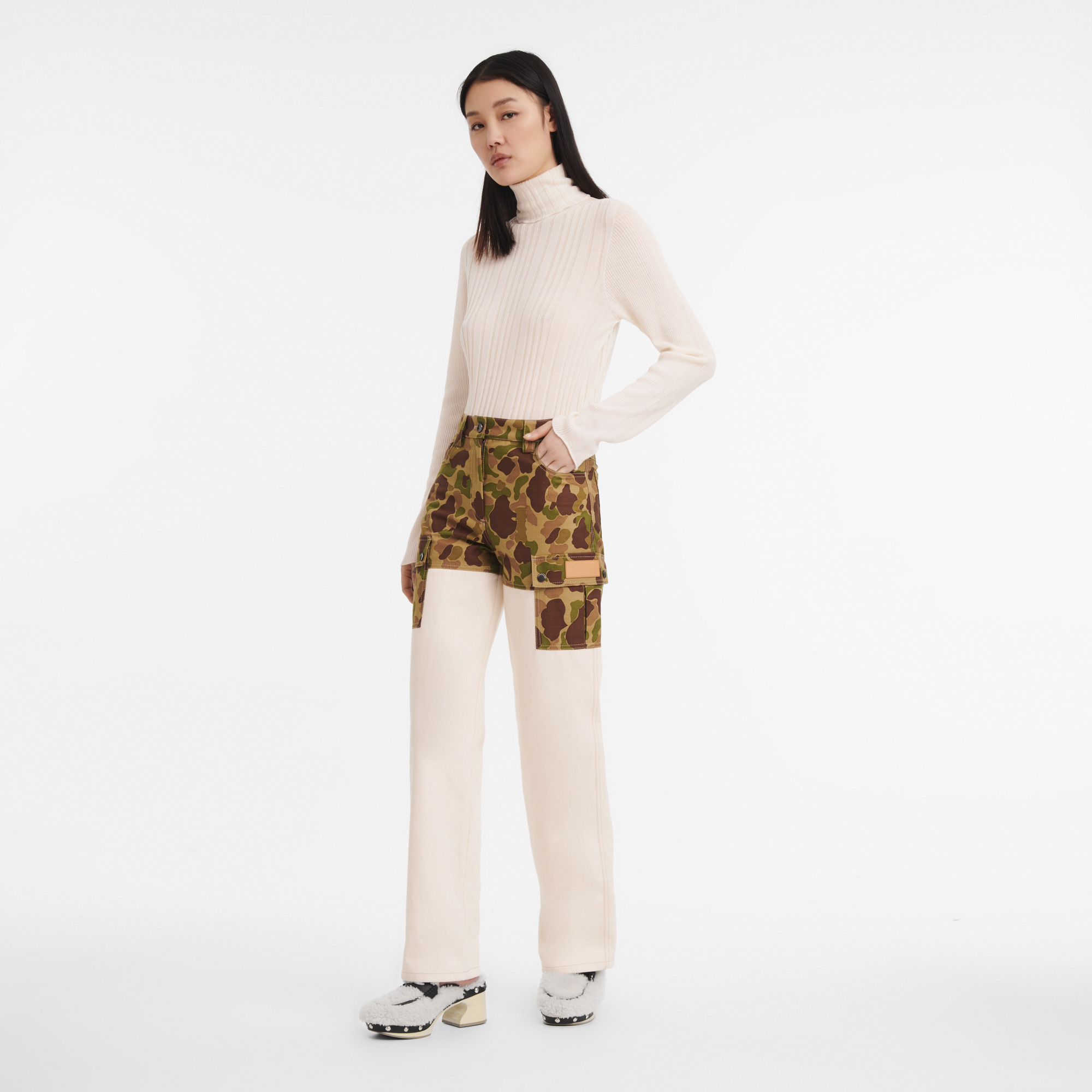 Fall-Winter 2023 Collection Trousers Khaki/Ecru - OTHER - 2