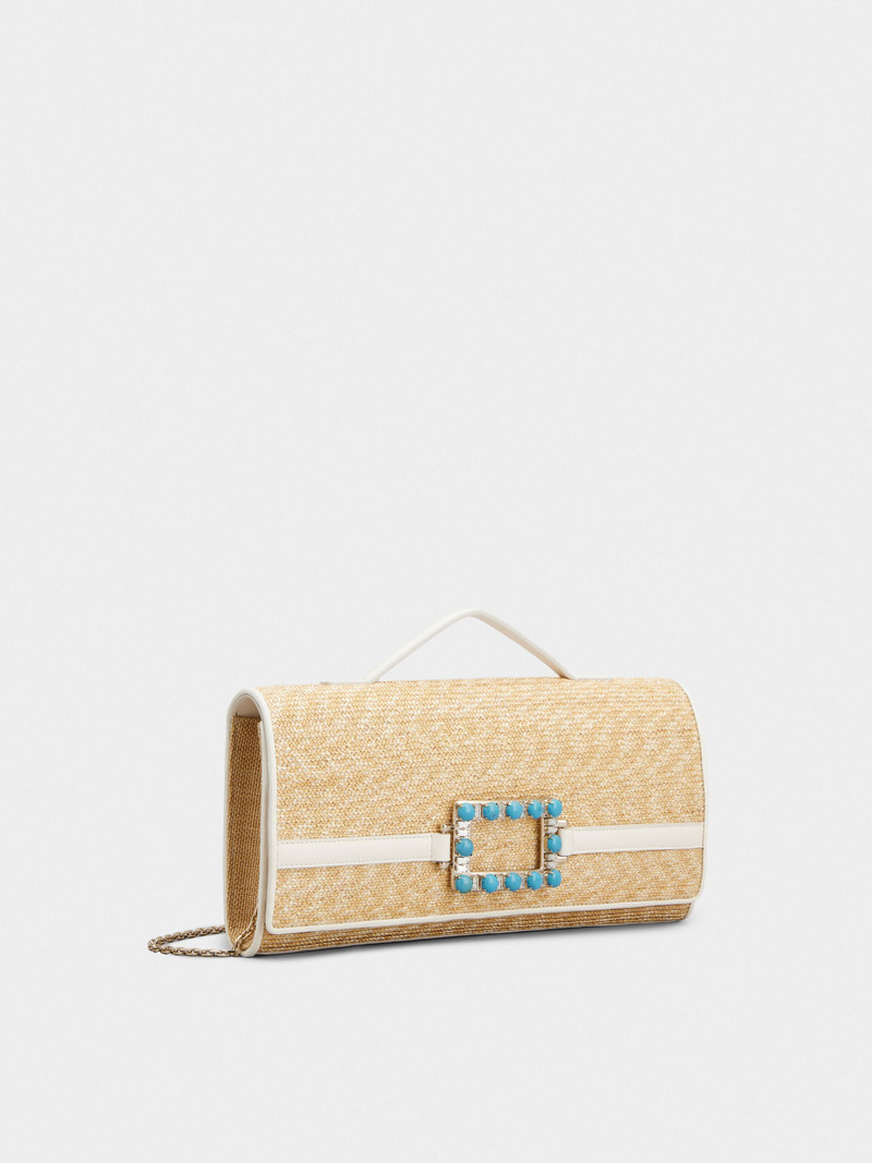 Belle Vivier Clutch in raffia 2