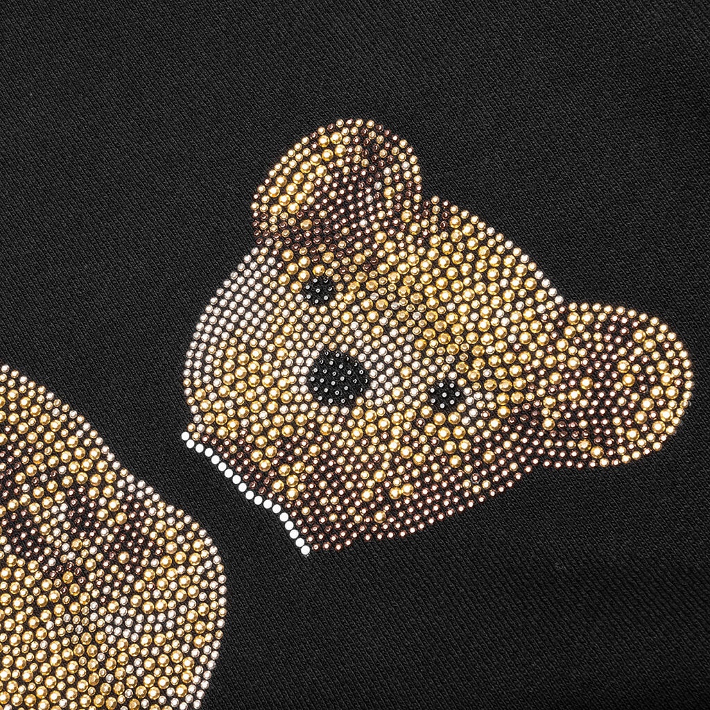 PALM ANGELS PA SEQUINS BEAR HOODIE - BLACK/GOLD - 3
