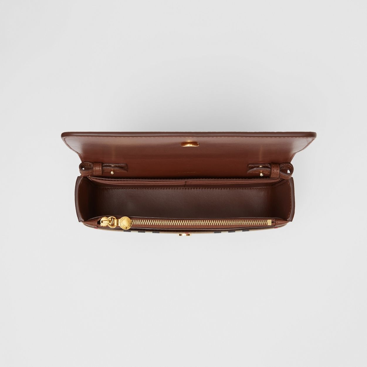 Burberry Small Leather and Vintage Check Crossbody Bag REVERSIBLE