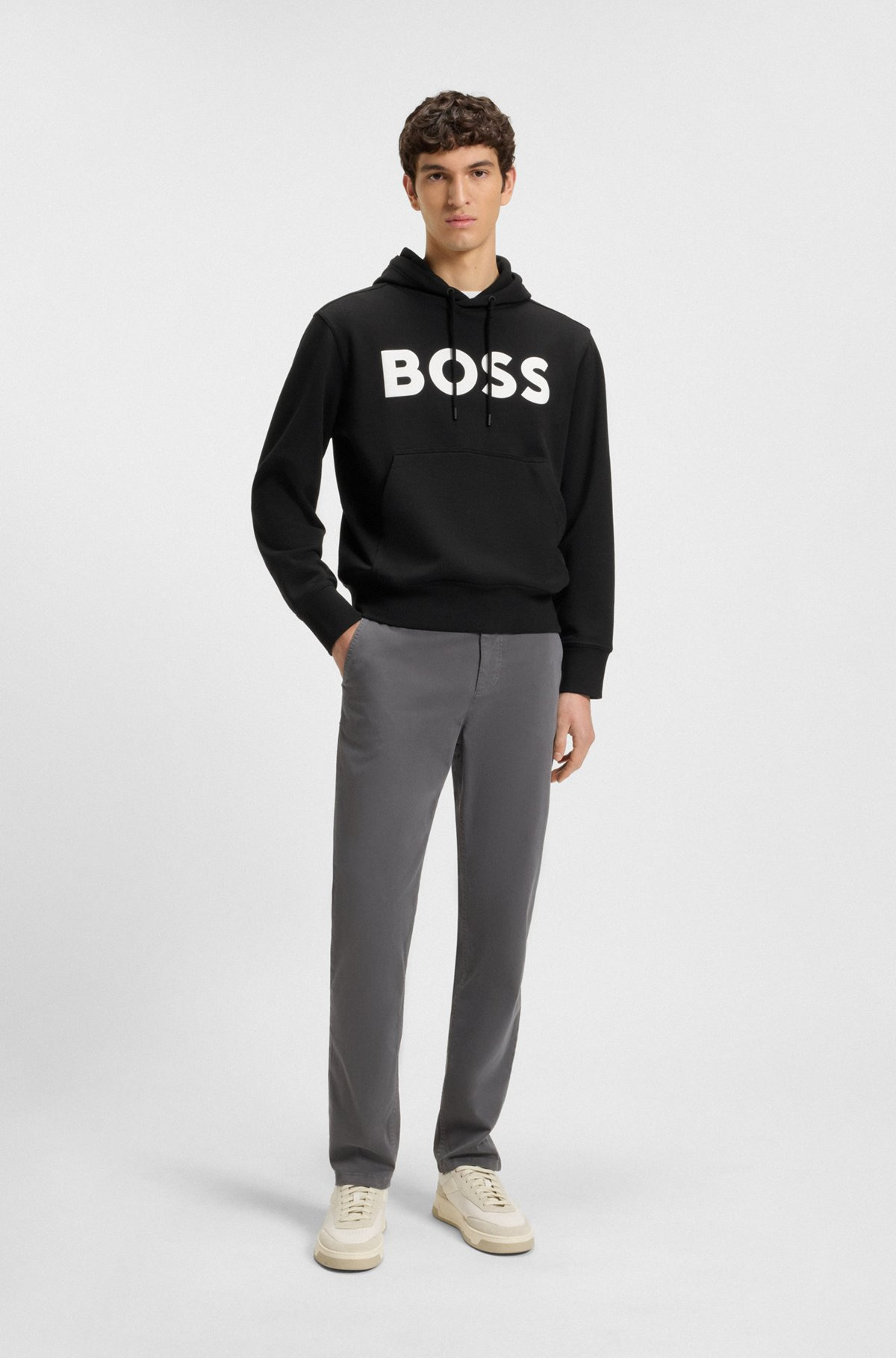 RELAXED-FIT HOODIE IN COTTON TERRY WITH LARGE LOGO - 4