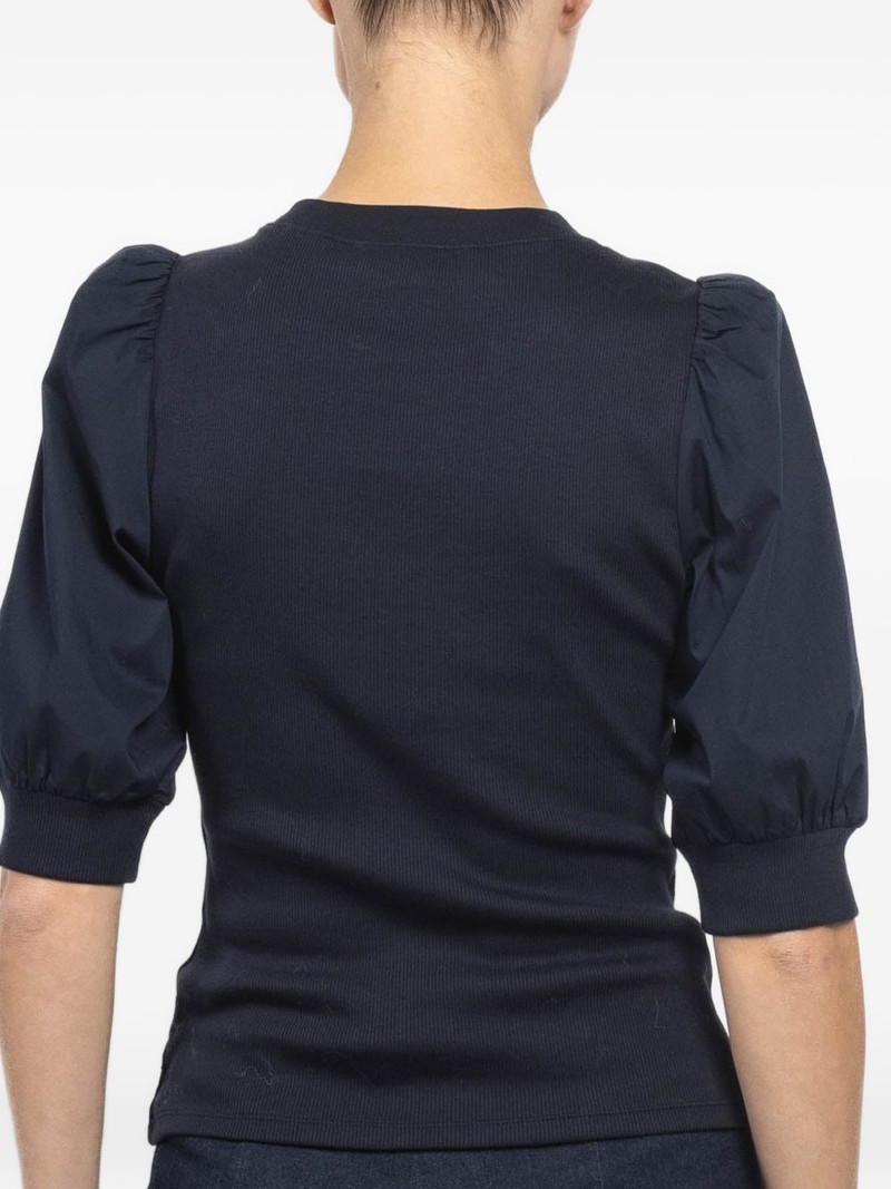 Coralee puff-sleeve ribbed top 4
