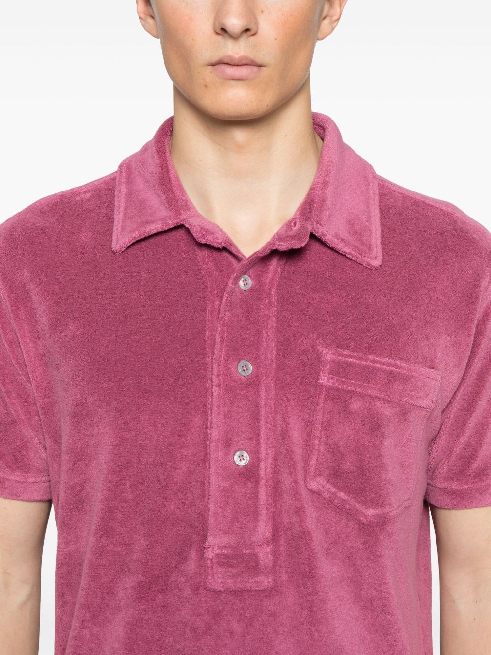 terry-effect polo shirt - 4