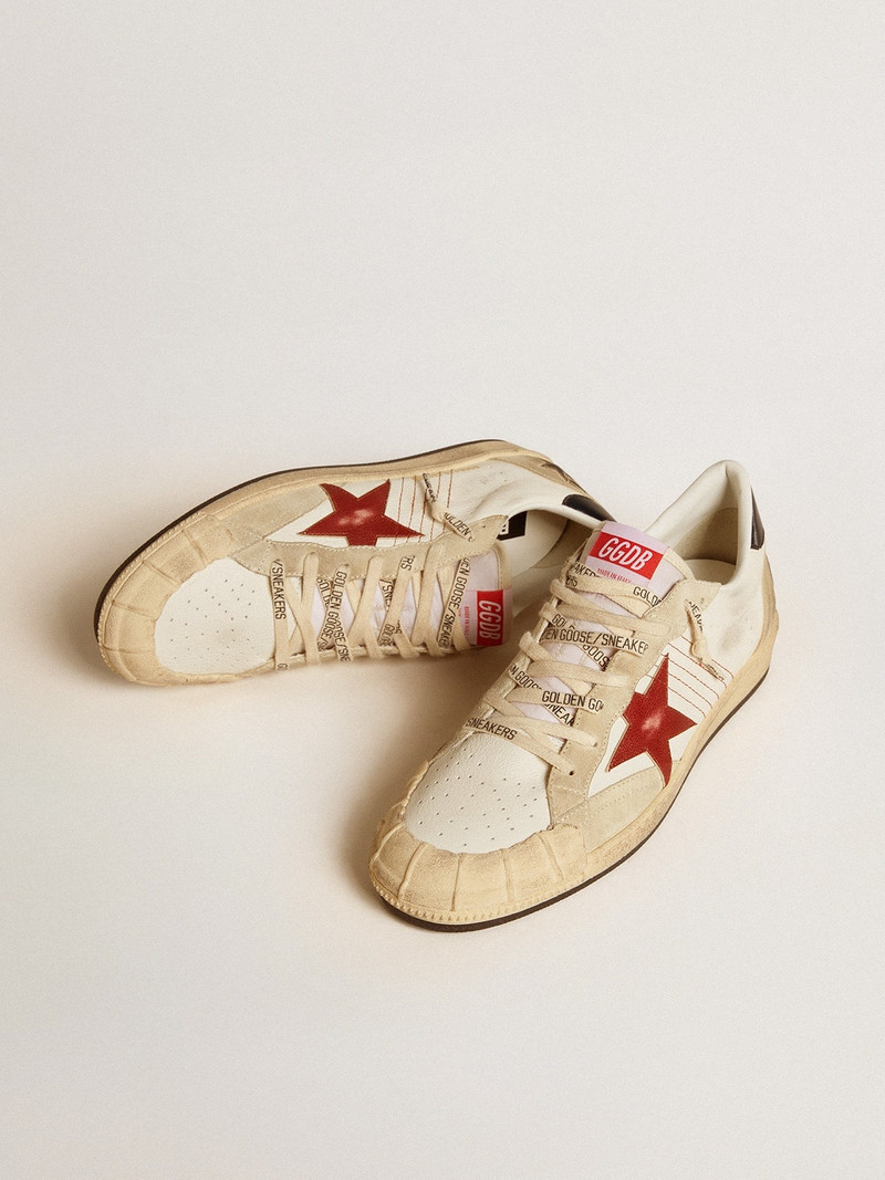 Golden Goose Men's Ball Star LTD in nappa leather with red leather star and leather heel tab outlook