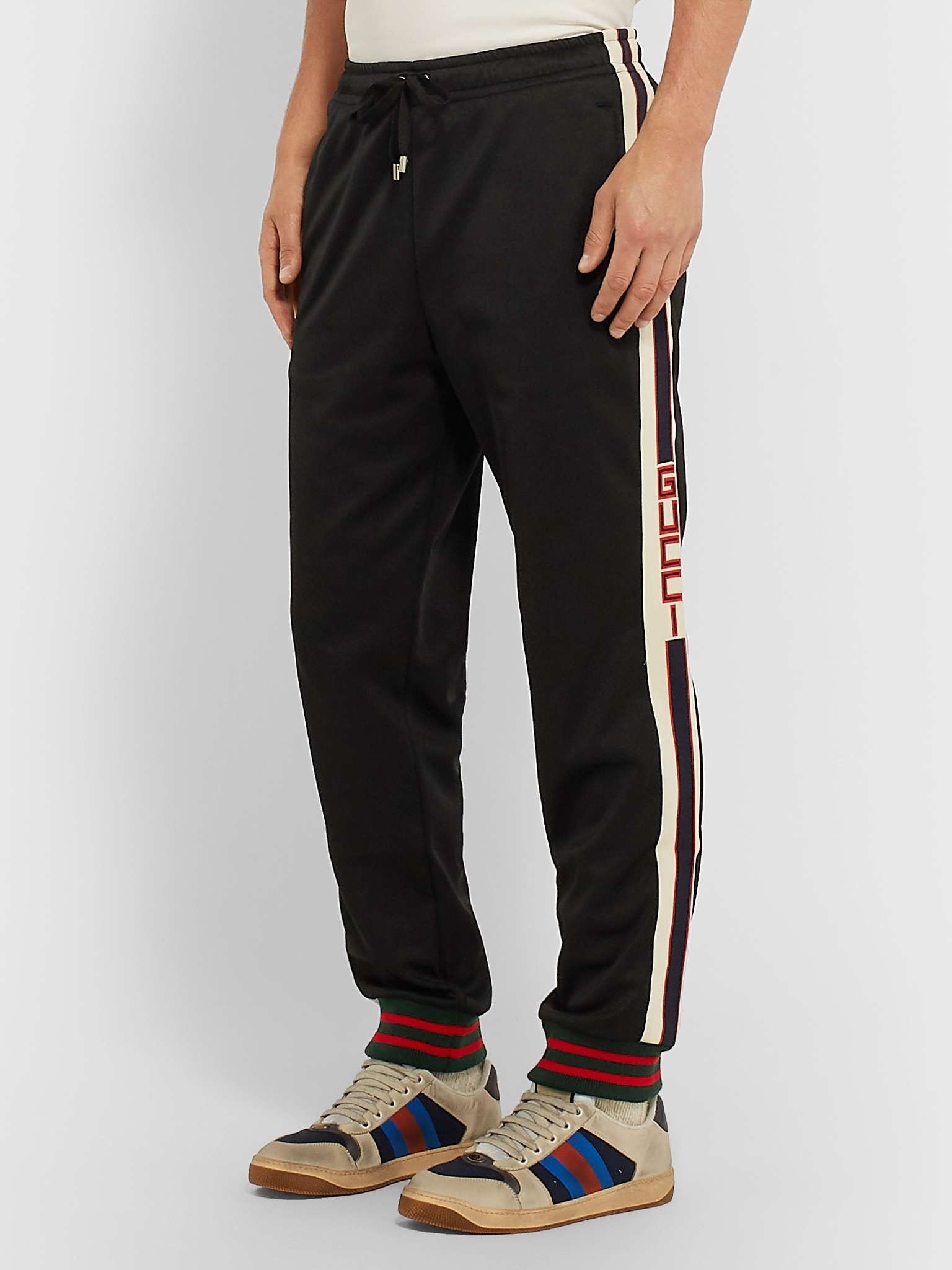 Tapered Webbing-Trimmed Tech-Jersey Track Pants - 3