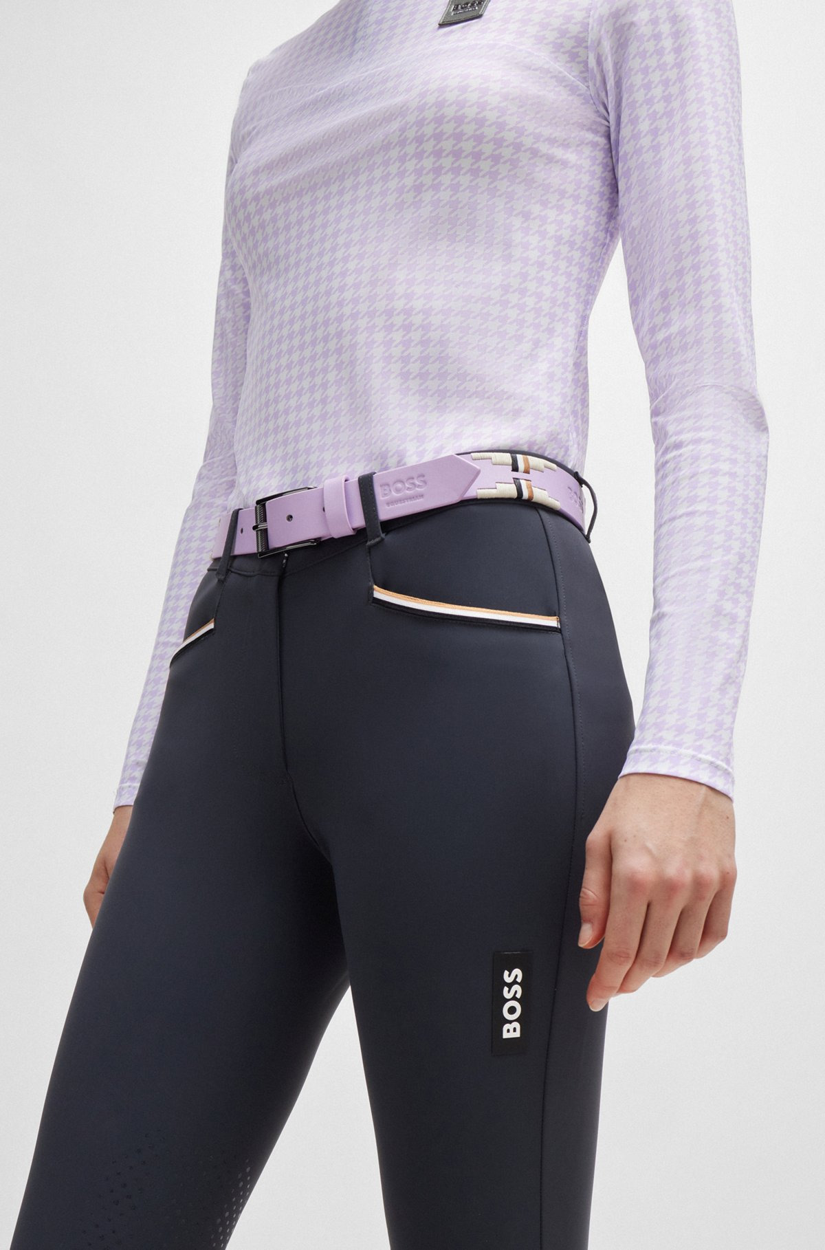 EQUESTRIAN POLO BELT WITH EMBROIDERED PATTERN - 5