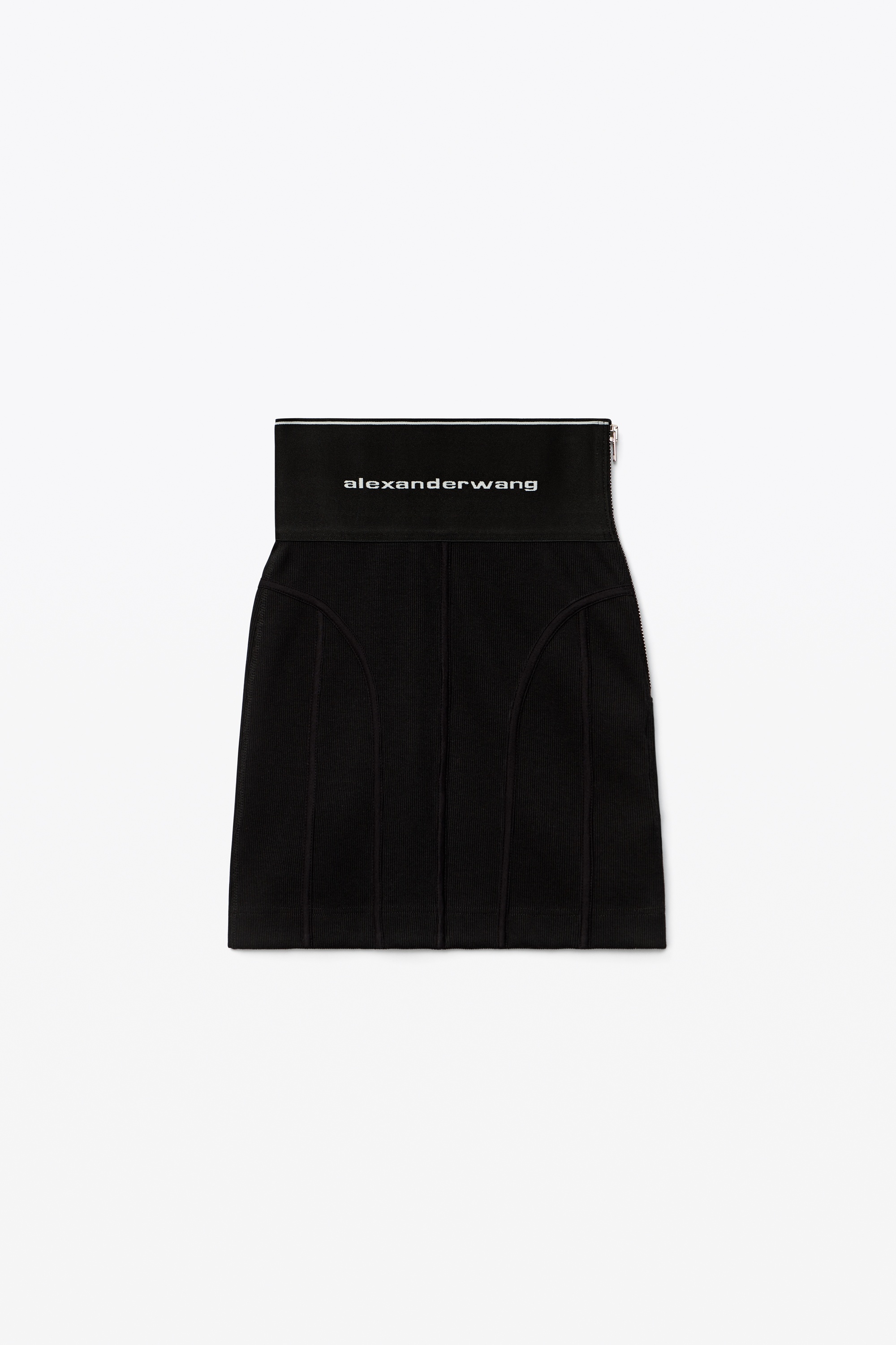 LOGO ELASTIC MINI SKIRT IN RIBBED JERSEY - 1