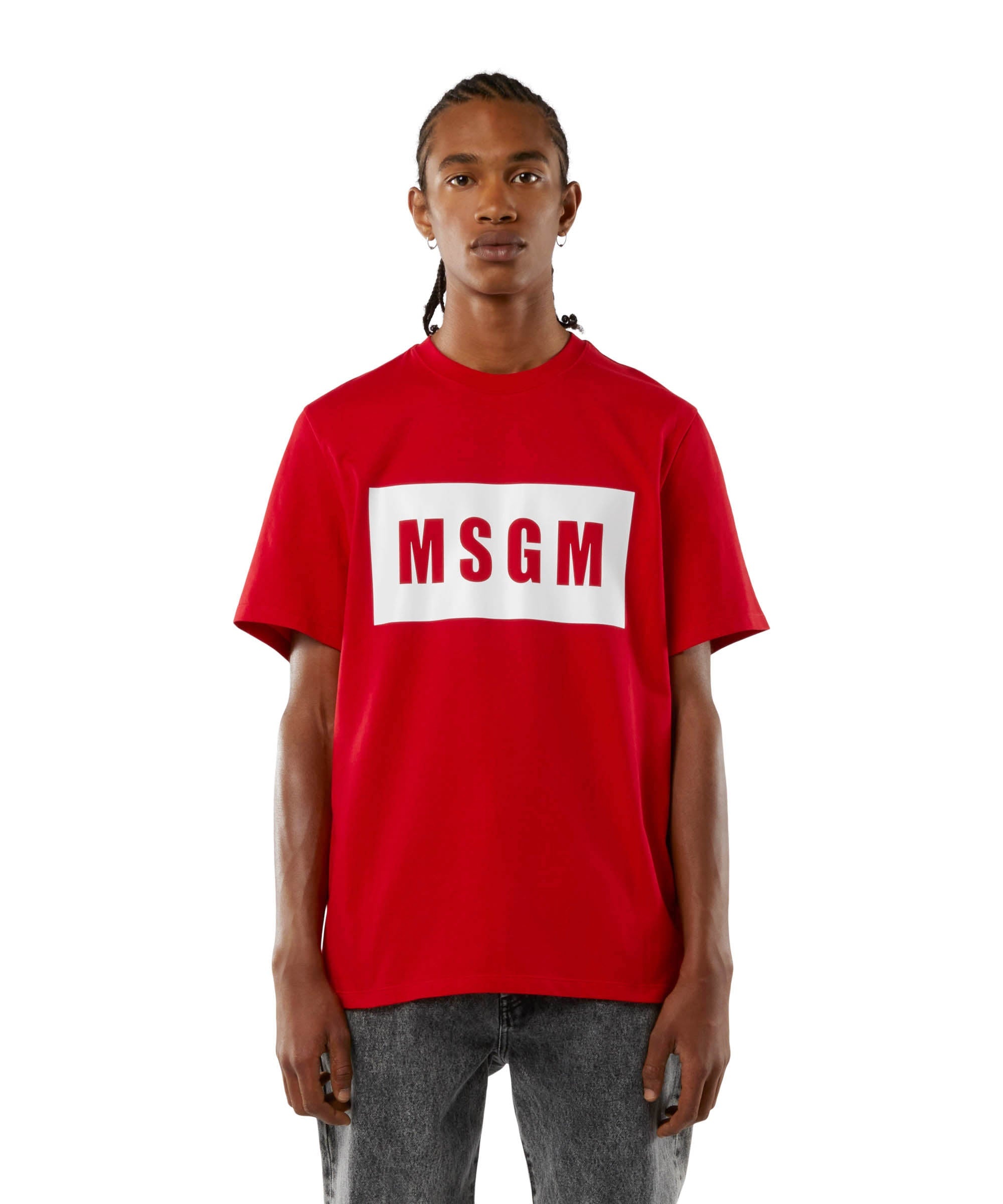 Cotton T-shirt with box logo - 1