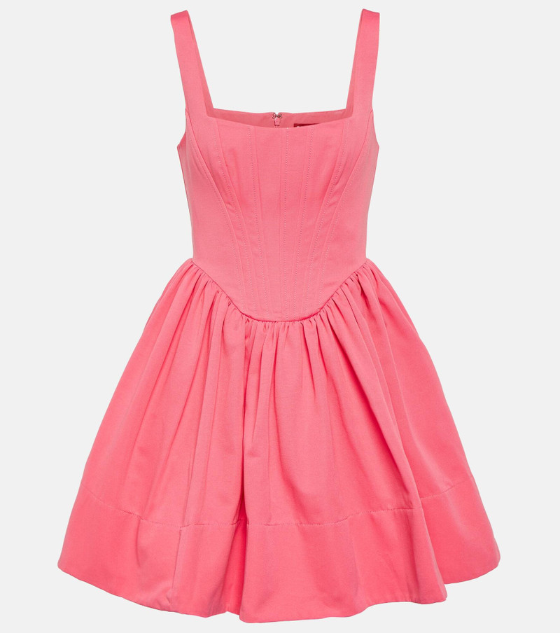 Landscape bustier cotton-blend minidress 1