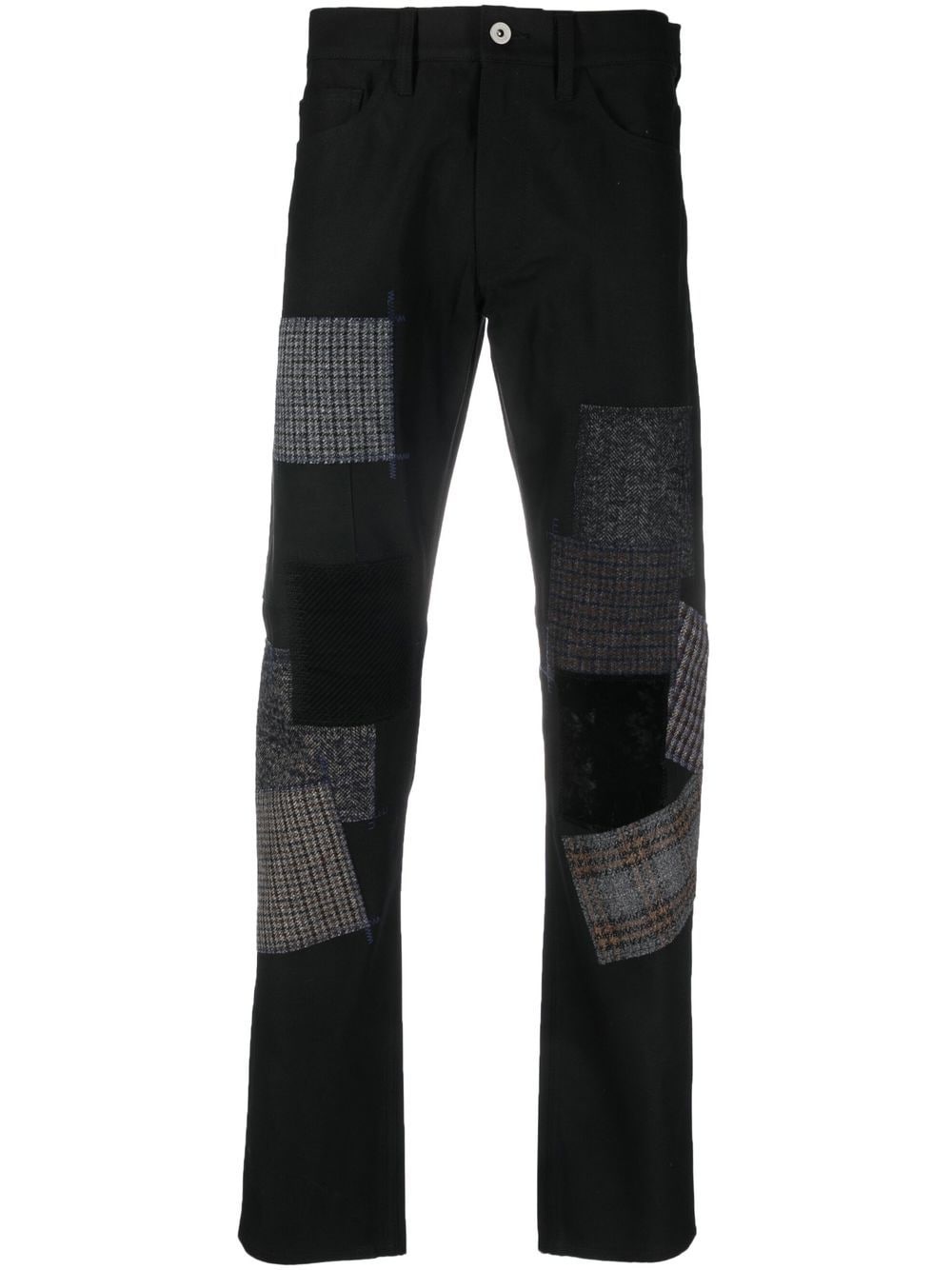 patchwork-detail straight-leg jeans - 1