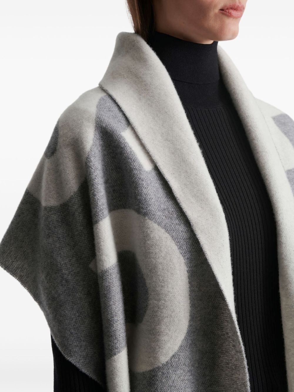 logo-jacquard scarf - 5