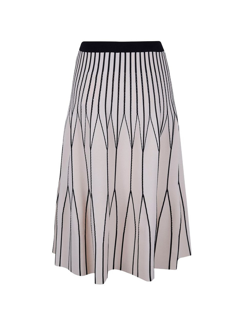 ELISABETTA FRANCHI A-line striped midi skirt outlook