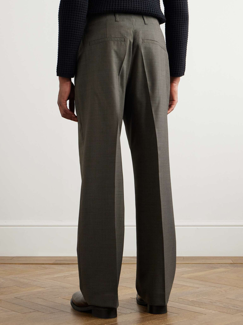 Borrowed Straight-Leg Pleated Checked Wool Chinos 5