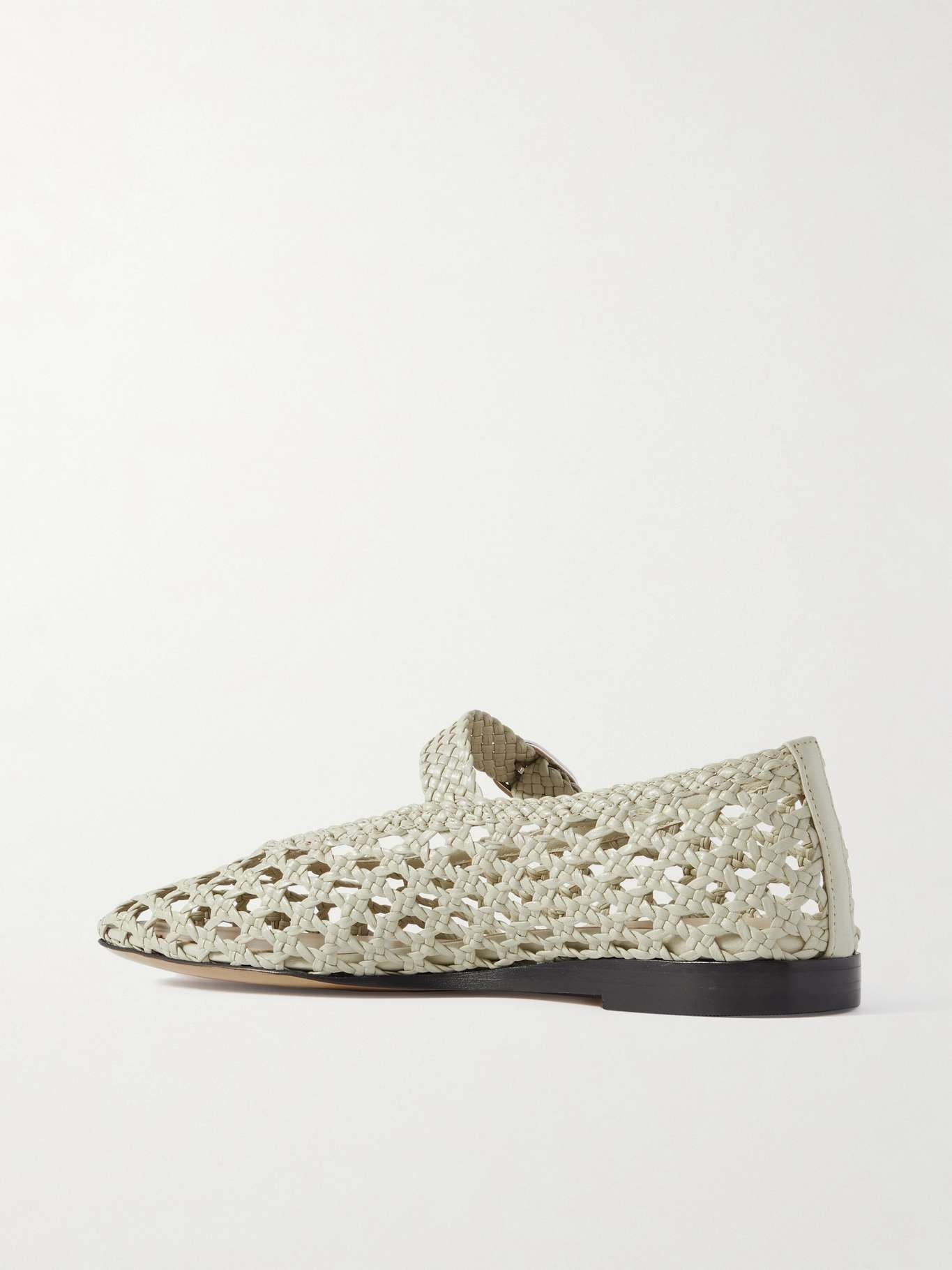 Woven leather Mary Jane ballet flats - 3