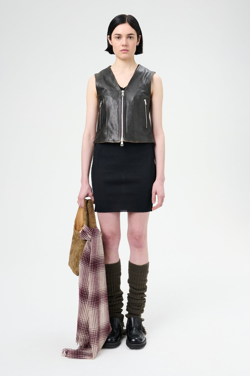 Our Legacy Ripley Vest Worn Brown Lambskin outlook