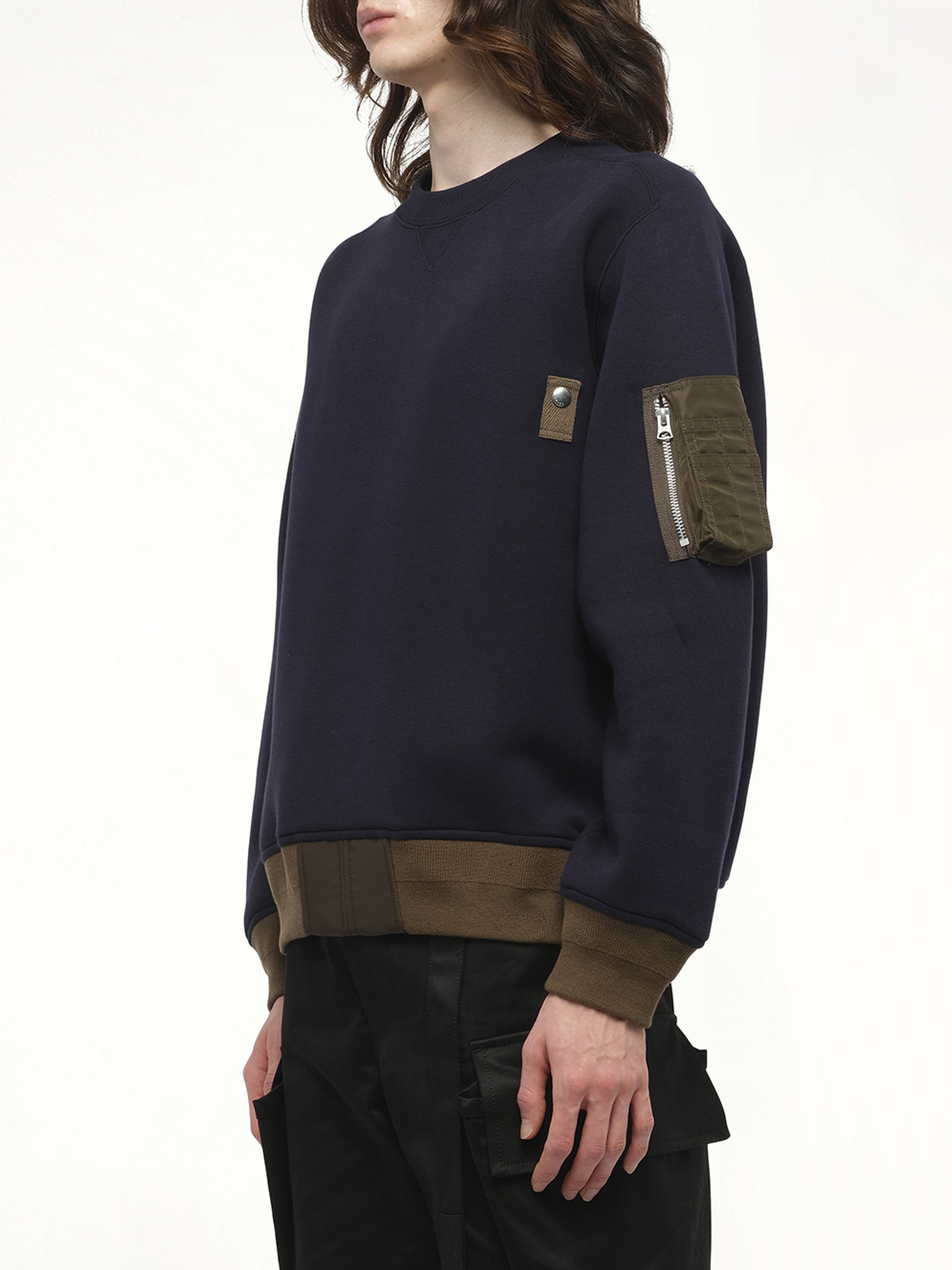 Sponge Sweat Pullover in Navy/Dark Khaki - 5