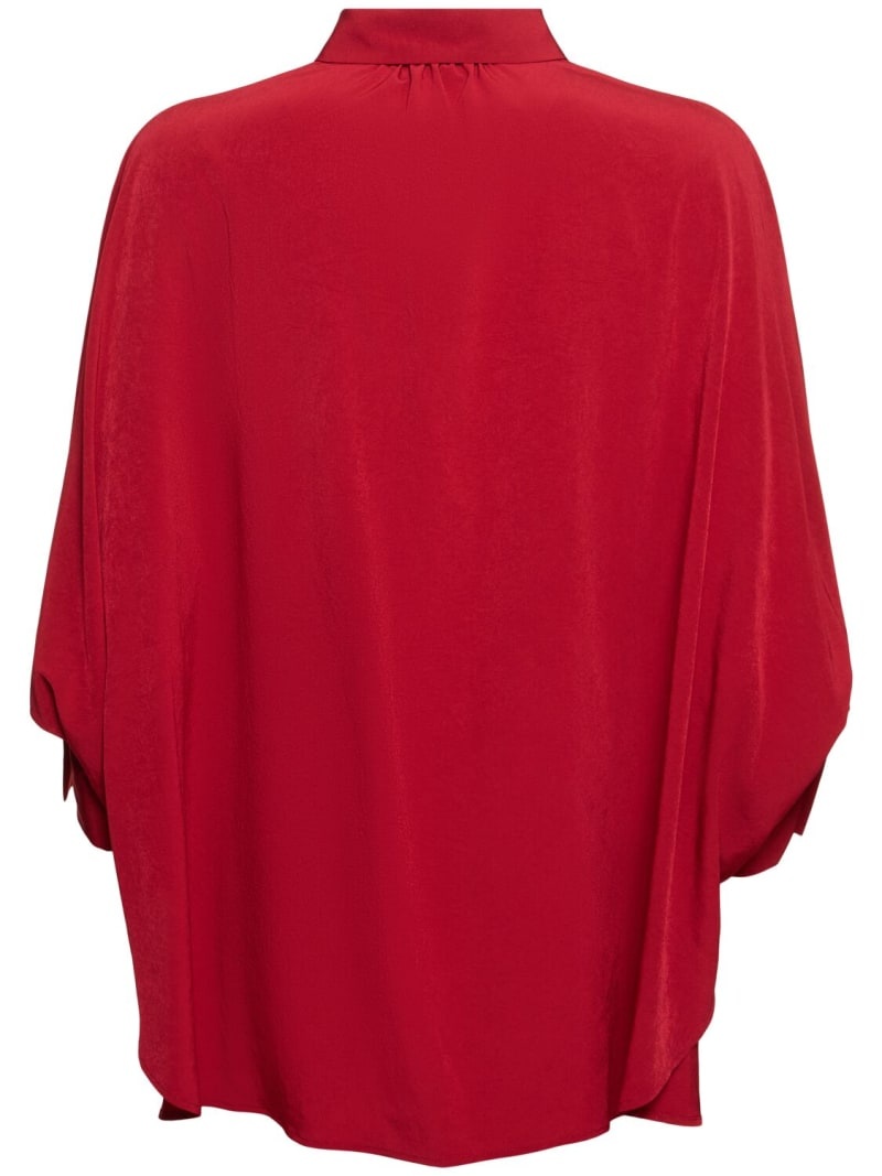 Crepe de chine half sleeve cape shirt - 3