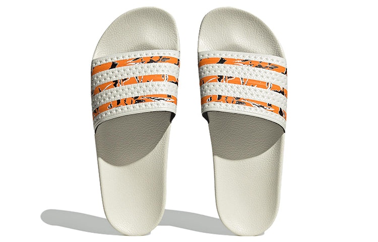 adidas Originals Adilette Slides 'Off White Bright Orange' IE7744 - 5