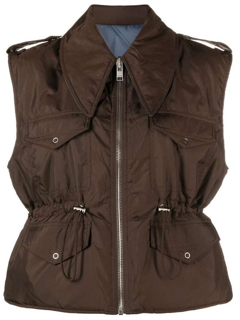 sleeveless drawstring gilet 1