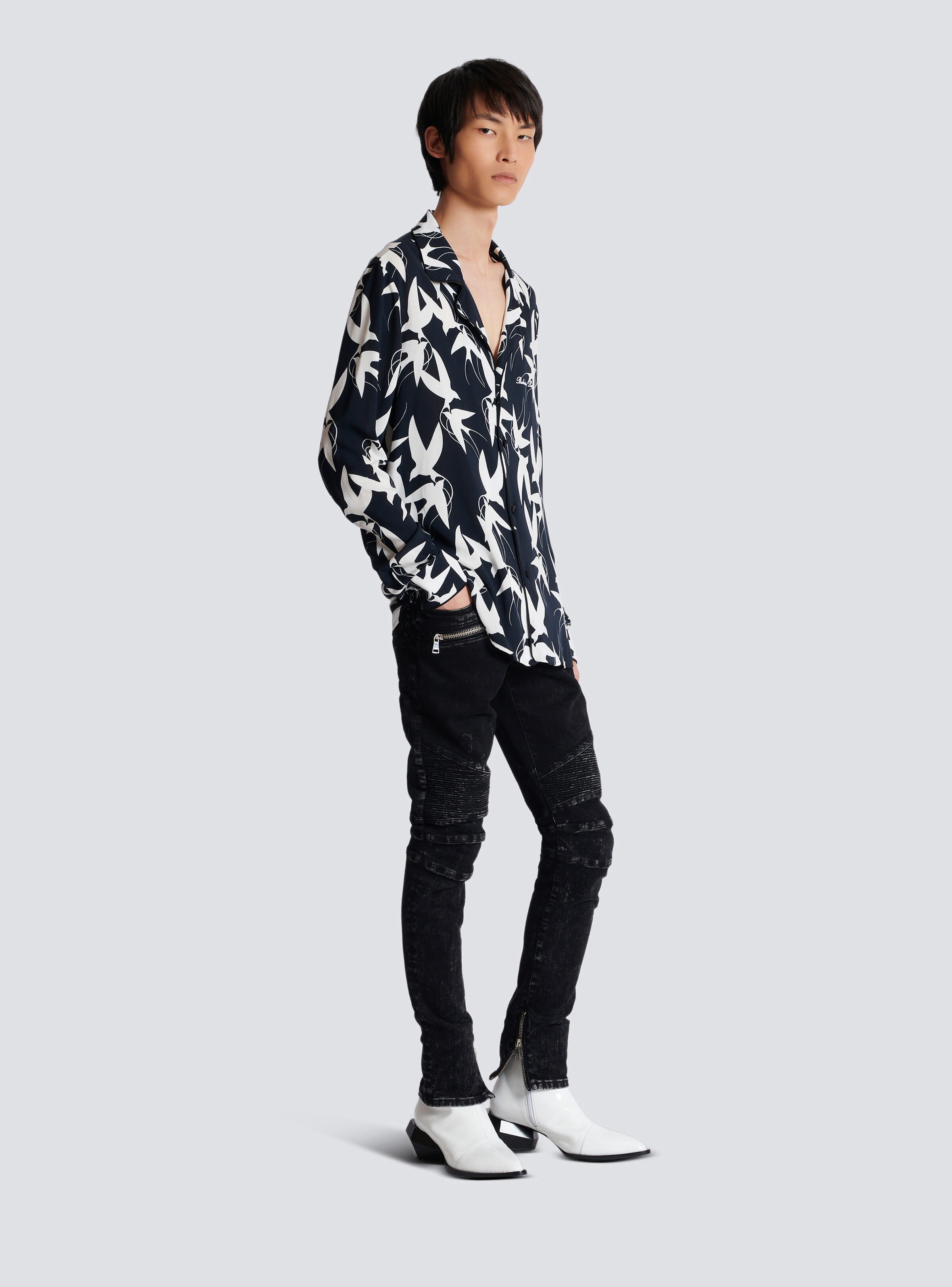 Loose shirt with Swallow print - 3