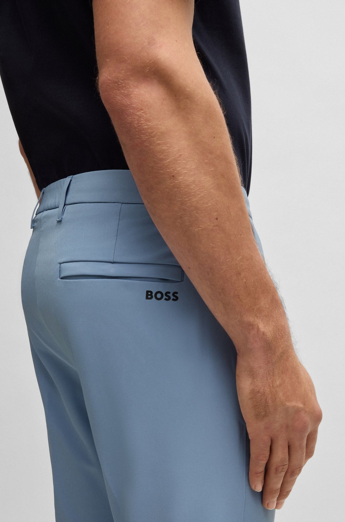 SLIM-FIT PANTS IN WATER-REPELLENT STRETCH FABRIC - 5