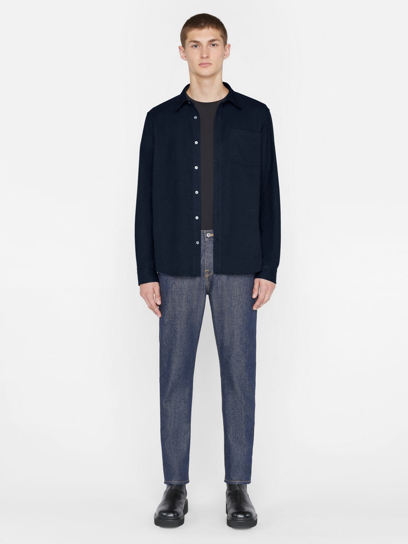 FRAME Brushed Cotton Shirt in Midnight Blue outlook