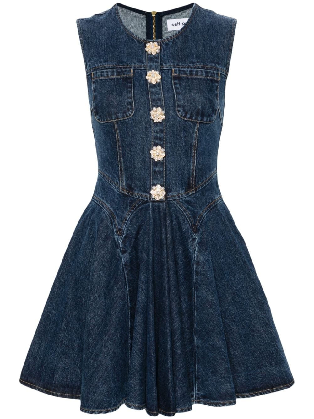 denim mini dress - 1