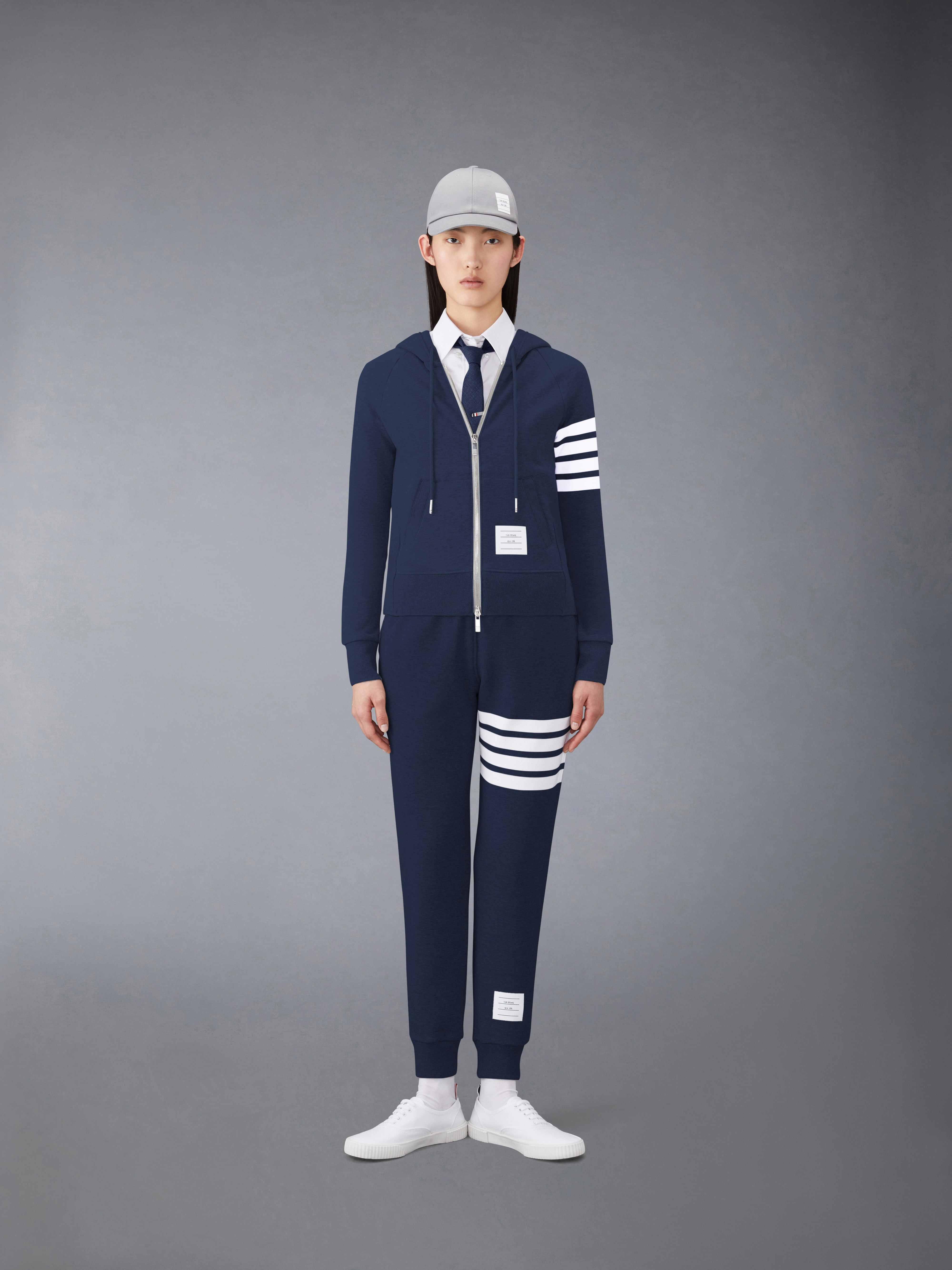 Navy Cotton Loopback Knit Engineered 4-bar Classic Sweatpant - 4