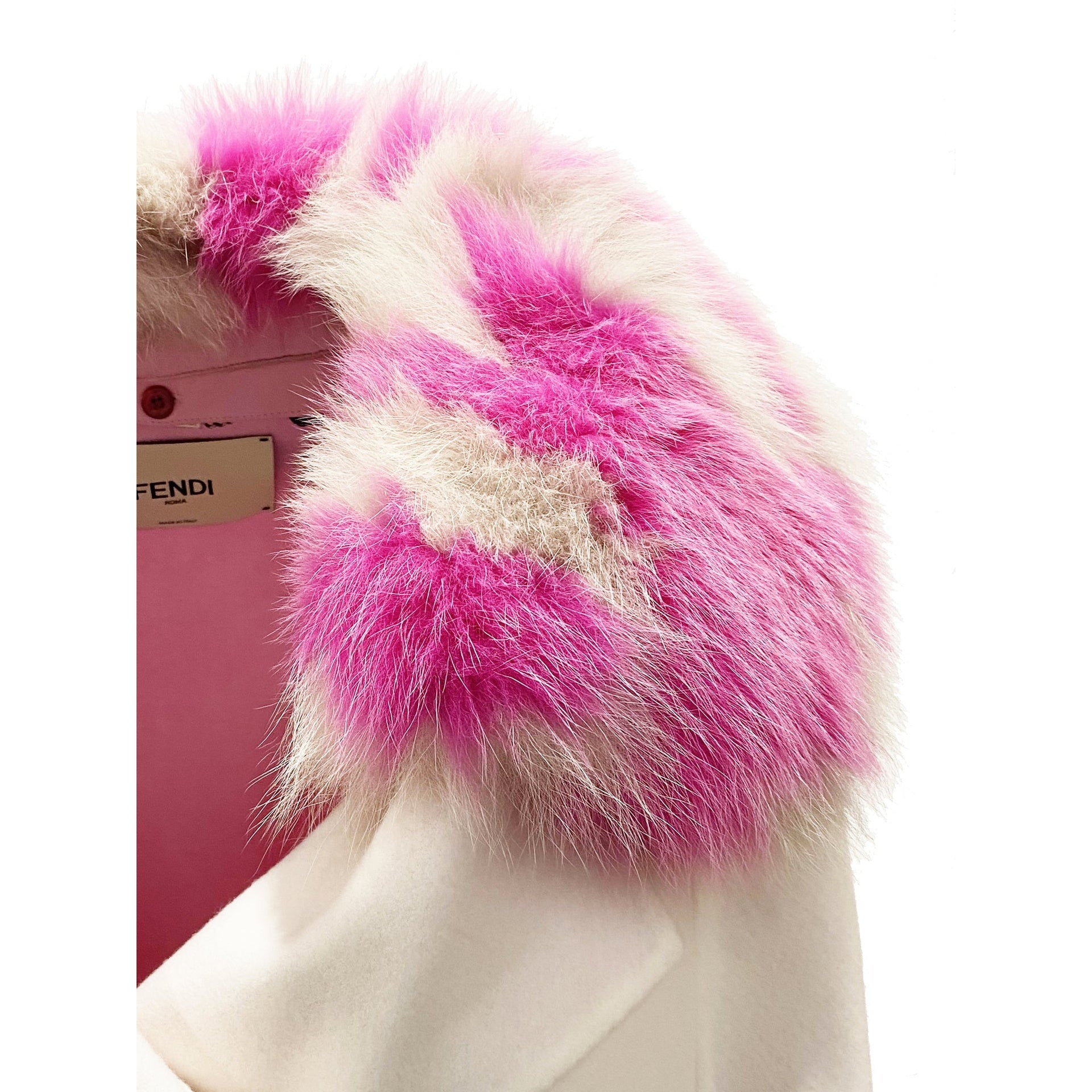 Fendi Fur Collar Cashmere Cape Jacket Women - 4