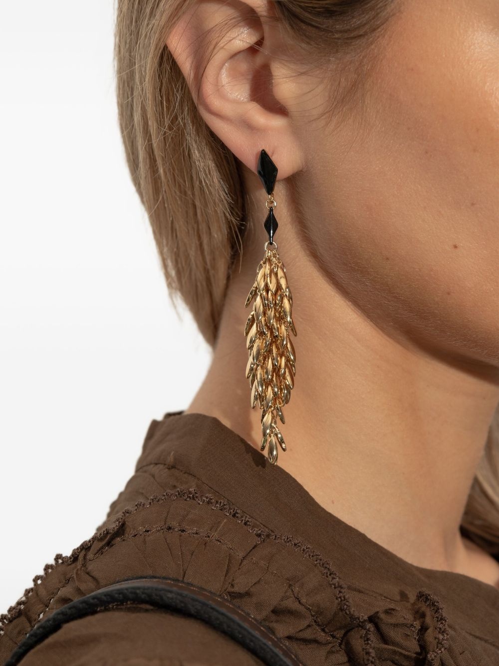 embellished long earrings - 2