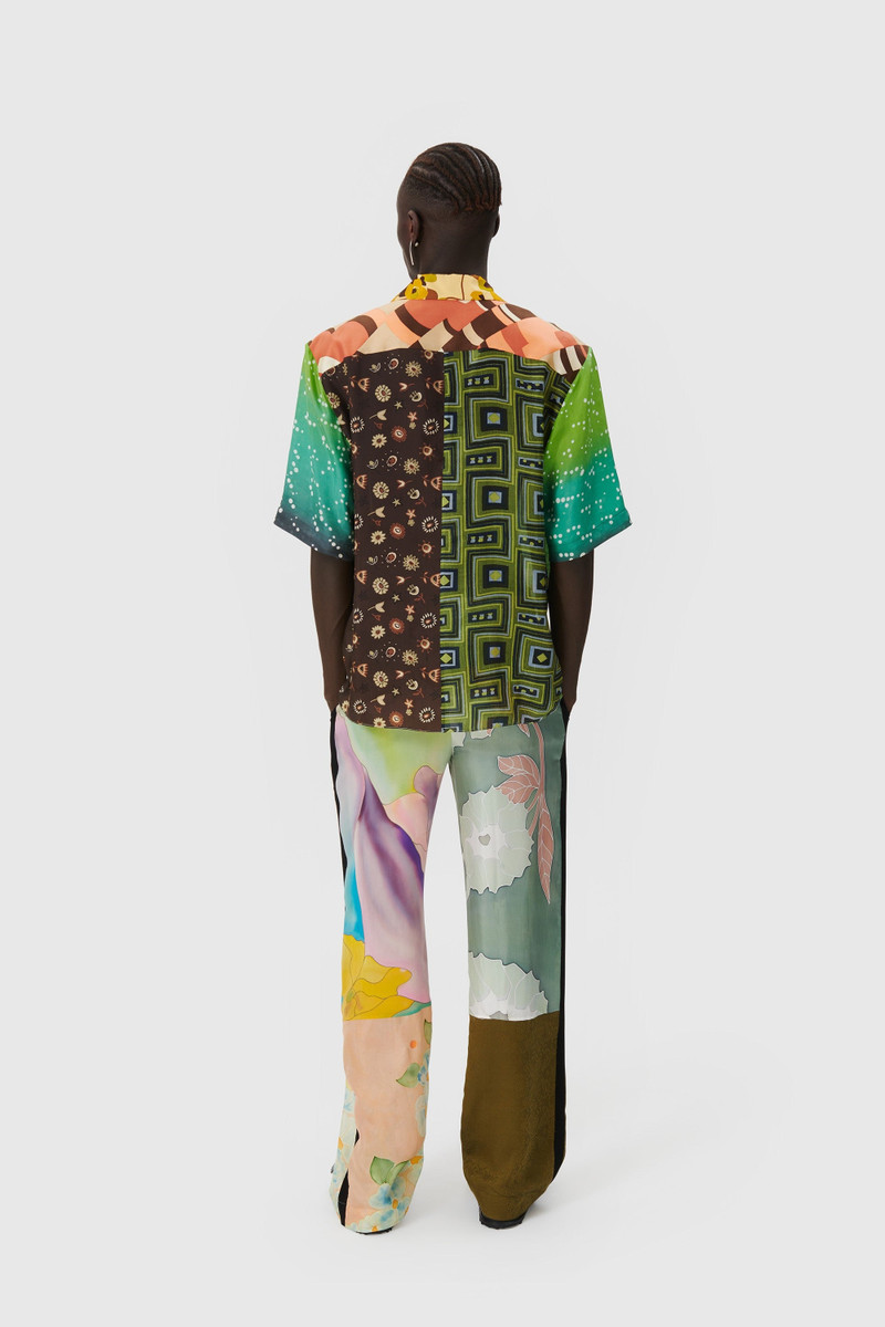Regenerated Silk Scarves Bowling Shirt 3