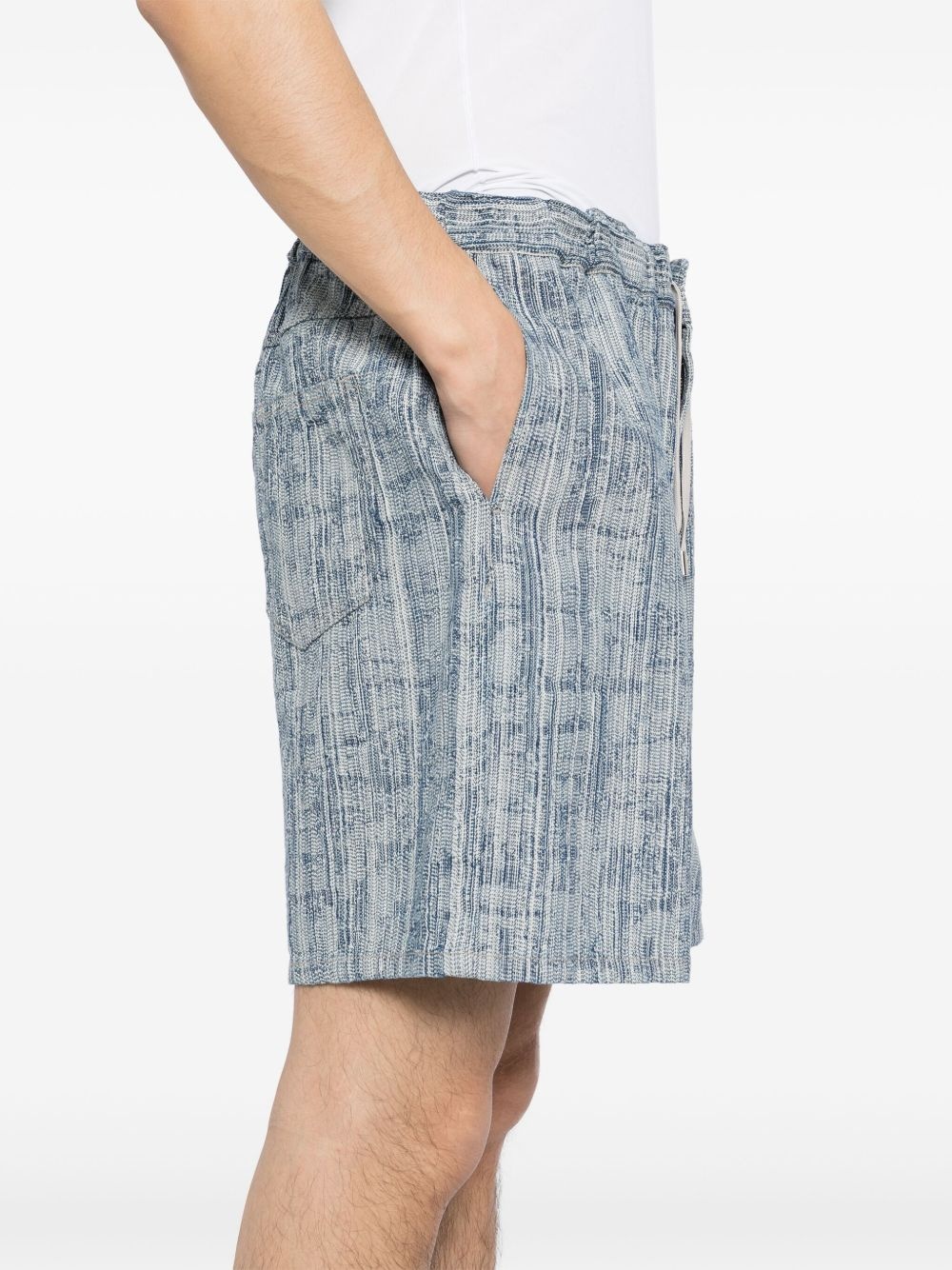 Dacquard denim shorts - 5
