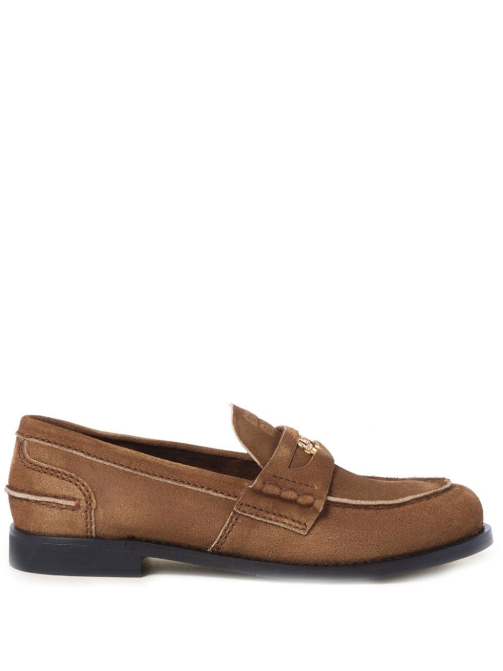 coin-plaque suede loafers - 1