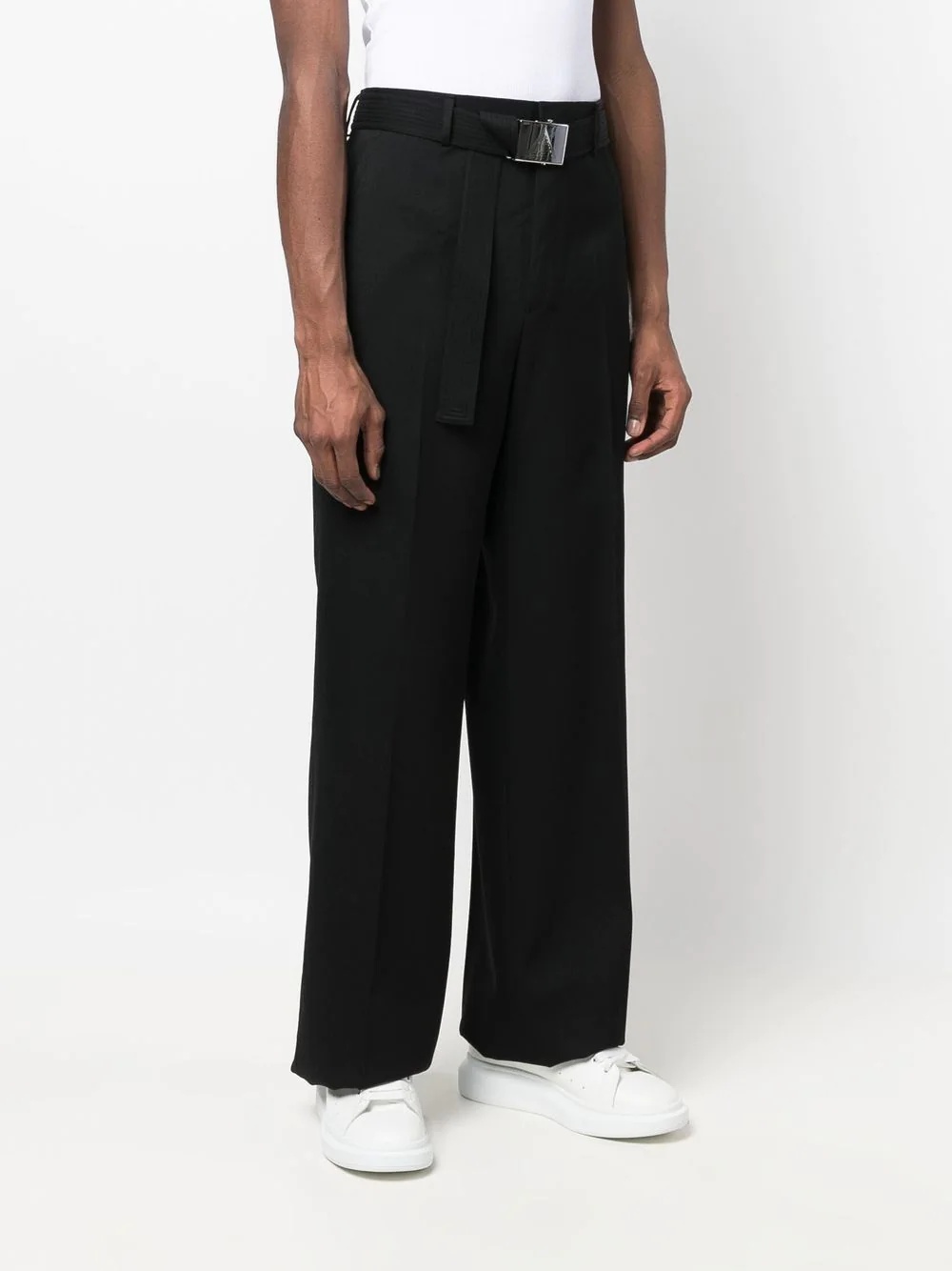 wide-leg wool trousers - 3