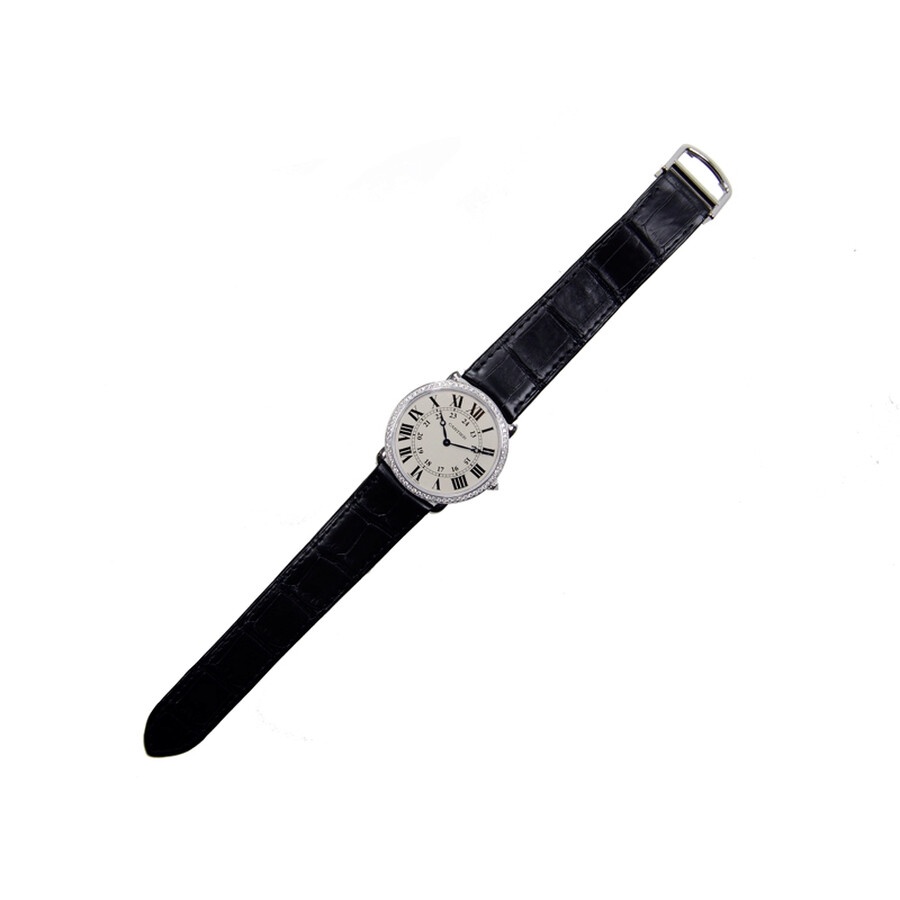 Cartier Ronde Louis Large Model Diamond Bezel Silver Dial 18 kt White Gold Ladies Watch WR000551 - 2