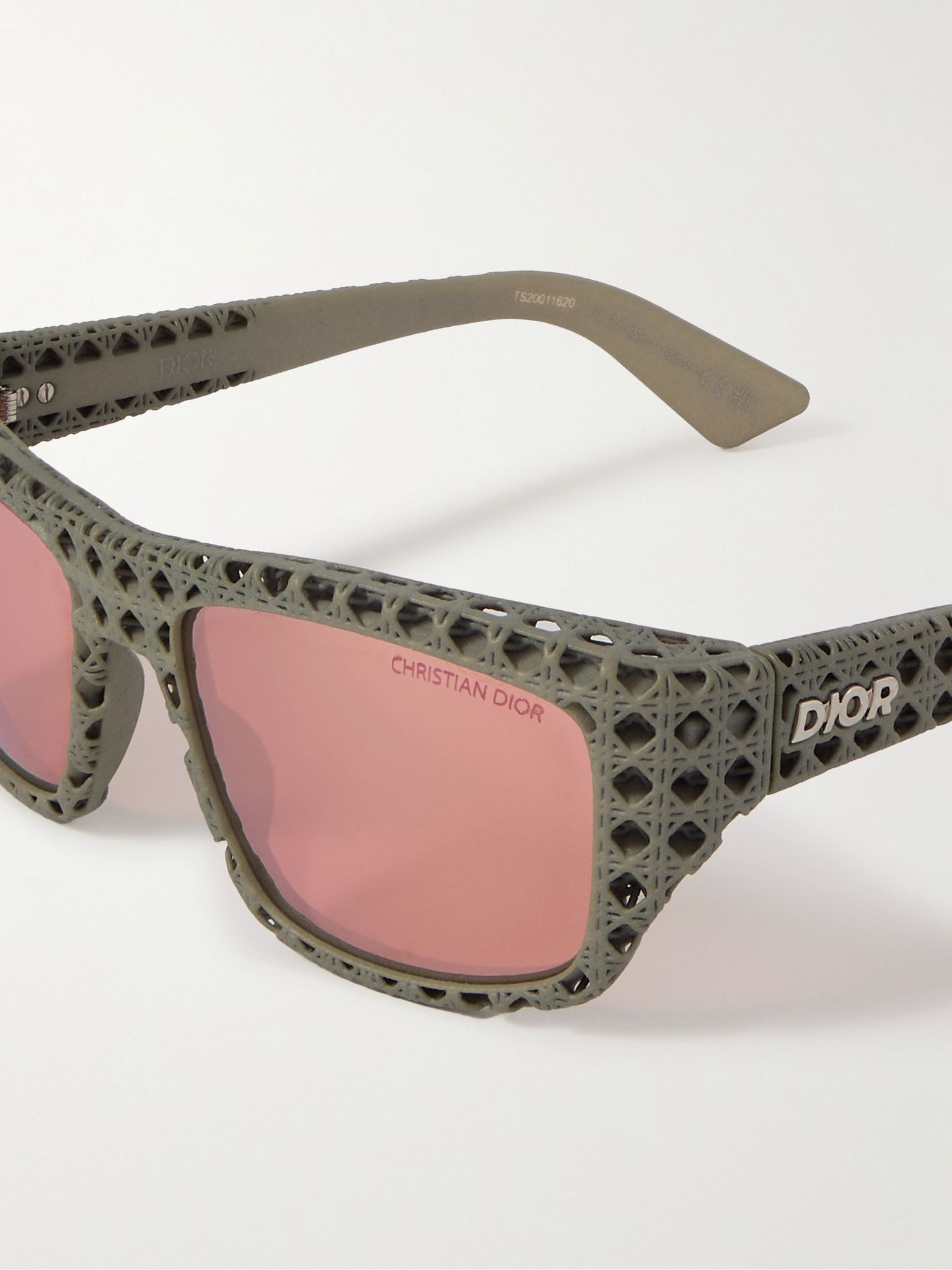 Dior3D S1I Square-Frame Textured-Acetate Sunglasses Beige - 3
