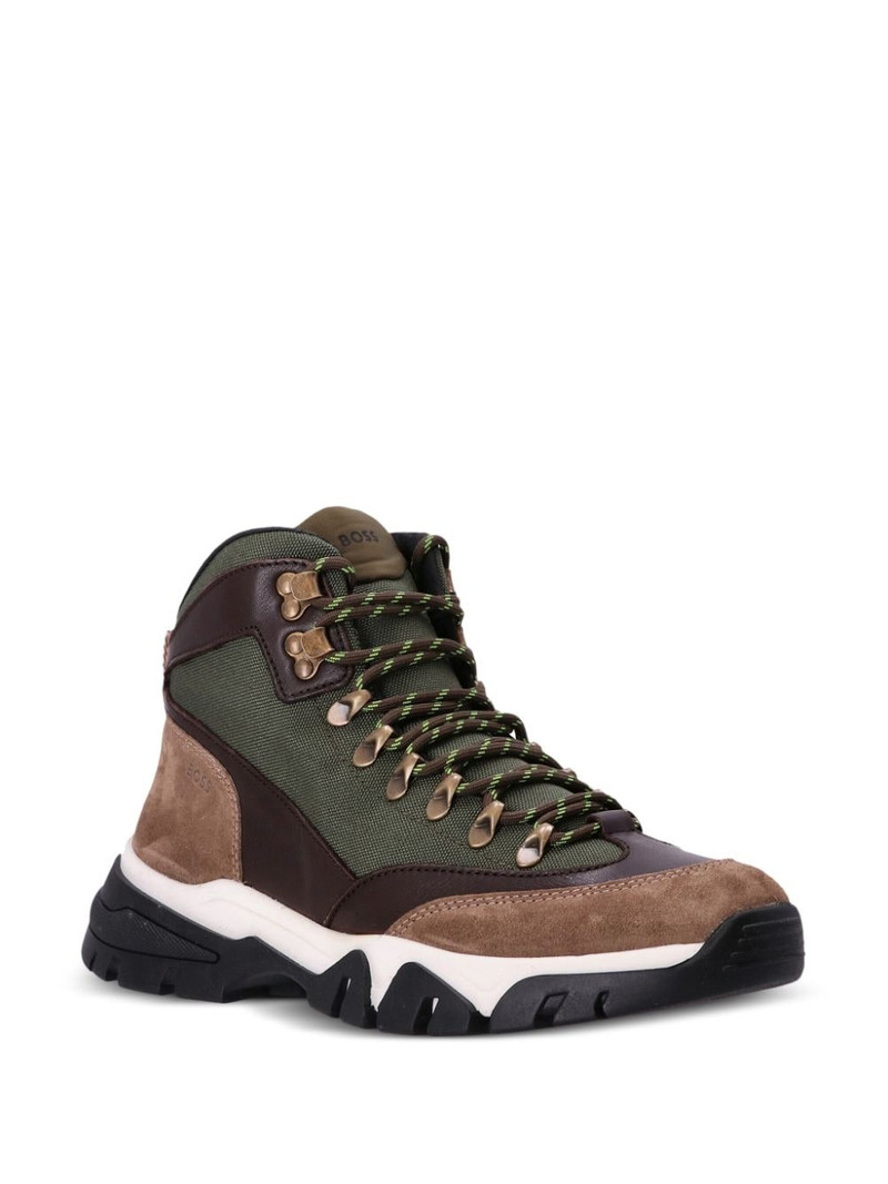 BOSS Chester panelled leather boots outlook