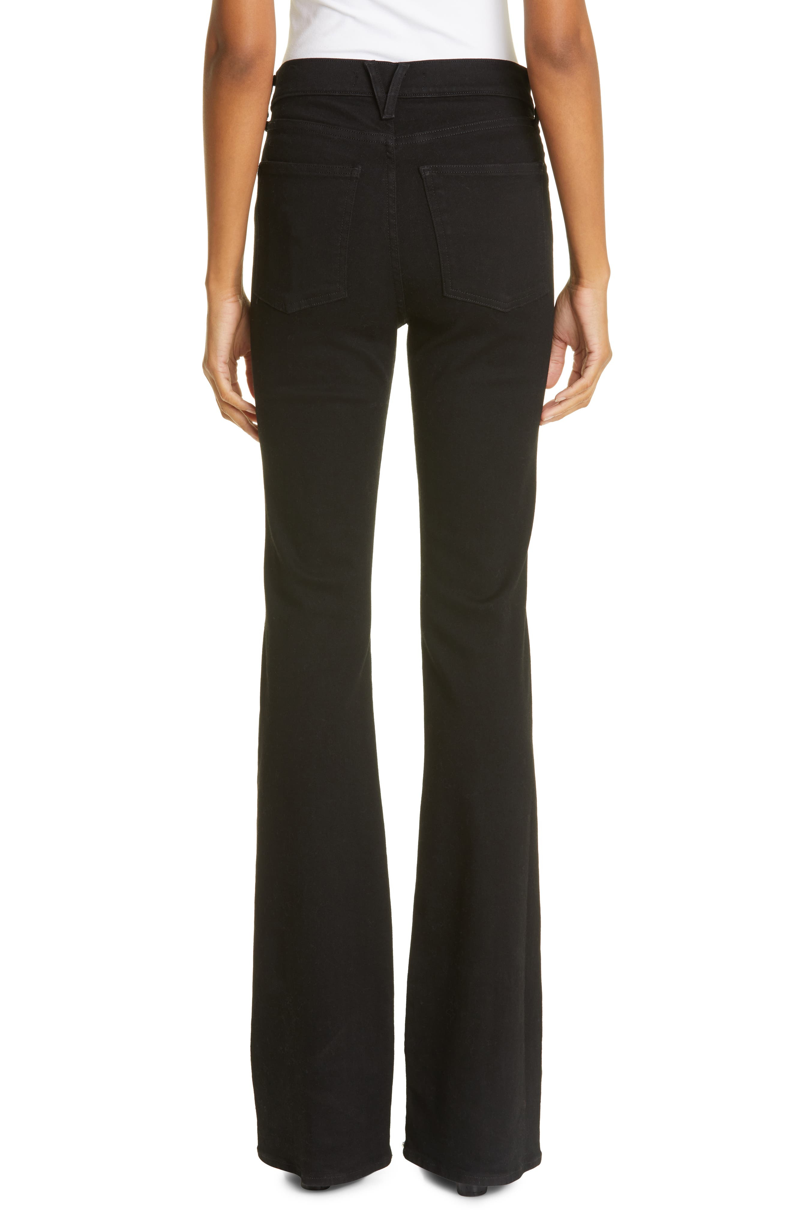 Veronica Beard Beverly High Waist Skinny Flare Leg Jeans in Onyx at Nordstrom - 2