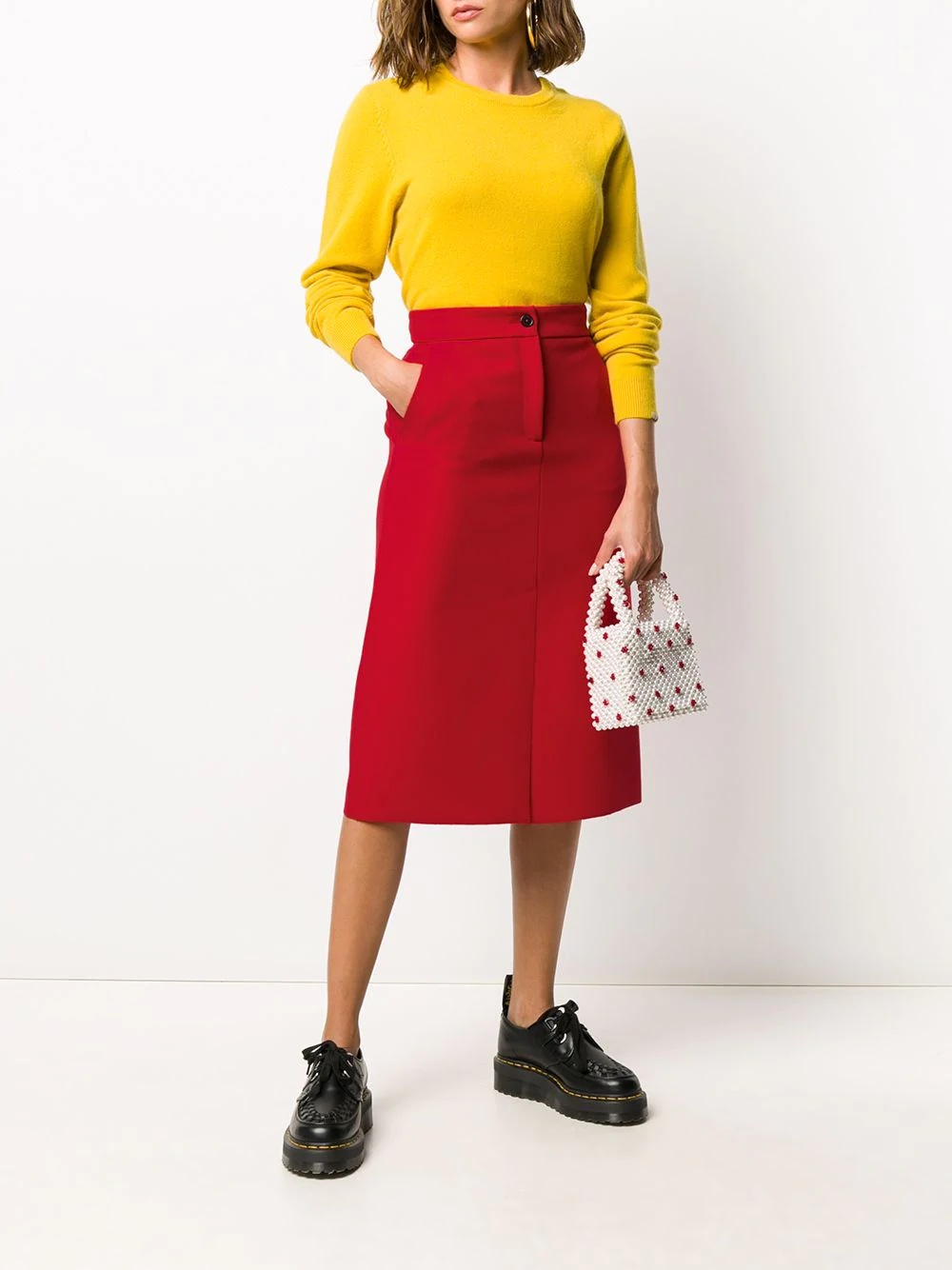 front slit straight skirt - 2