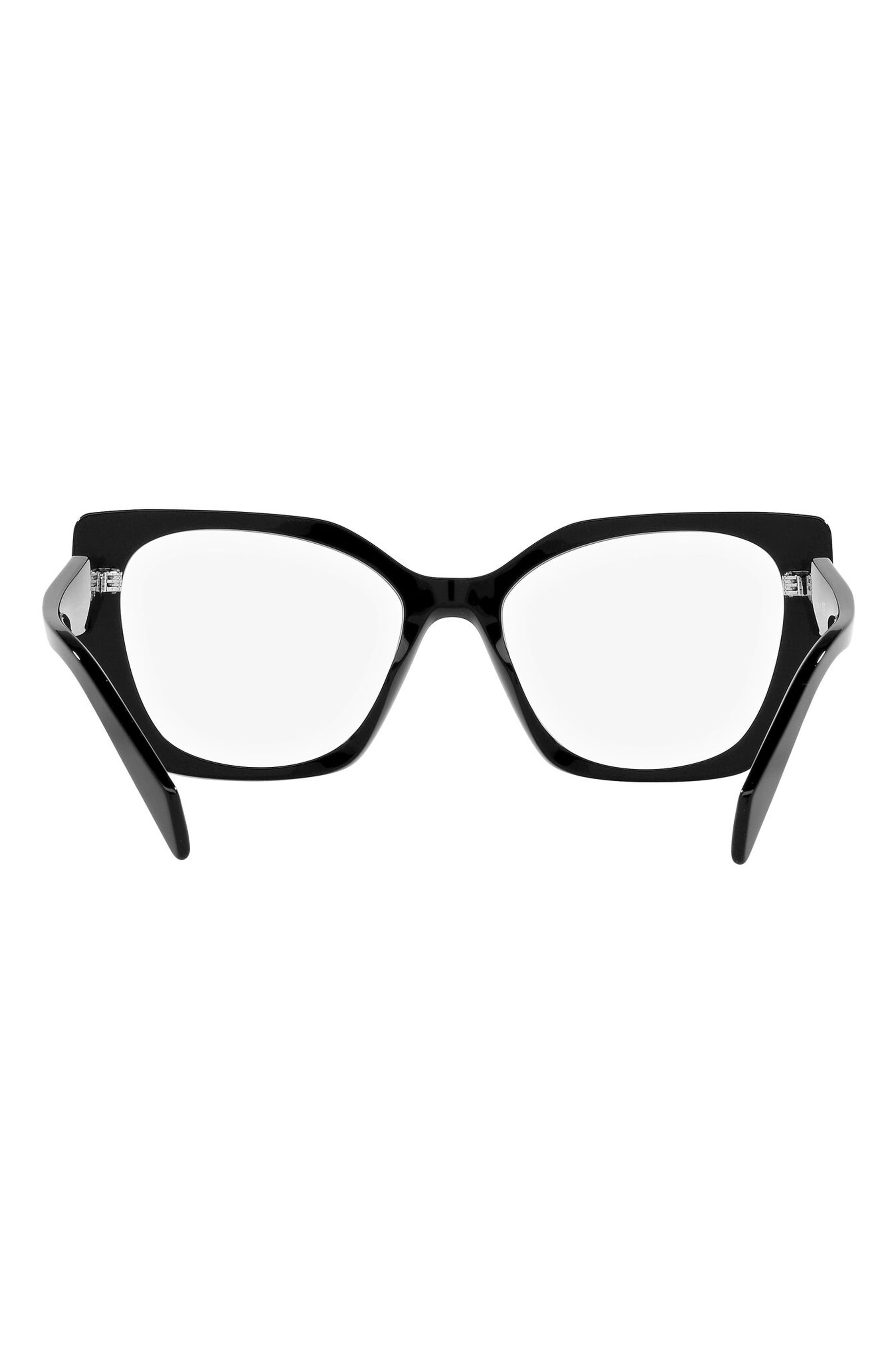 Prada 54mm Square Optical Glasses in Black at Nordstrom - 6