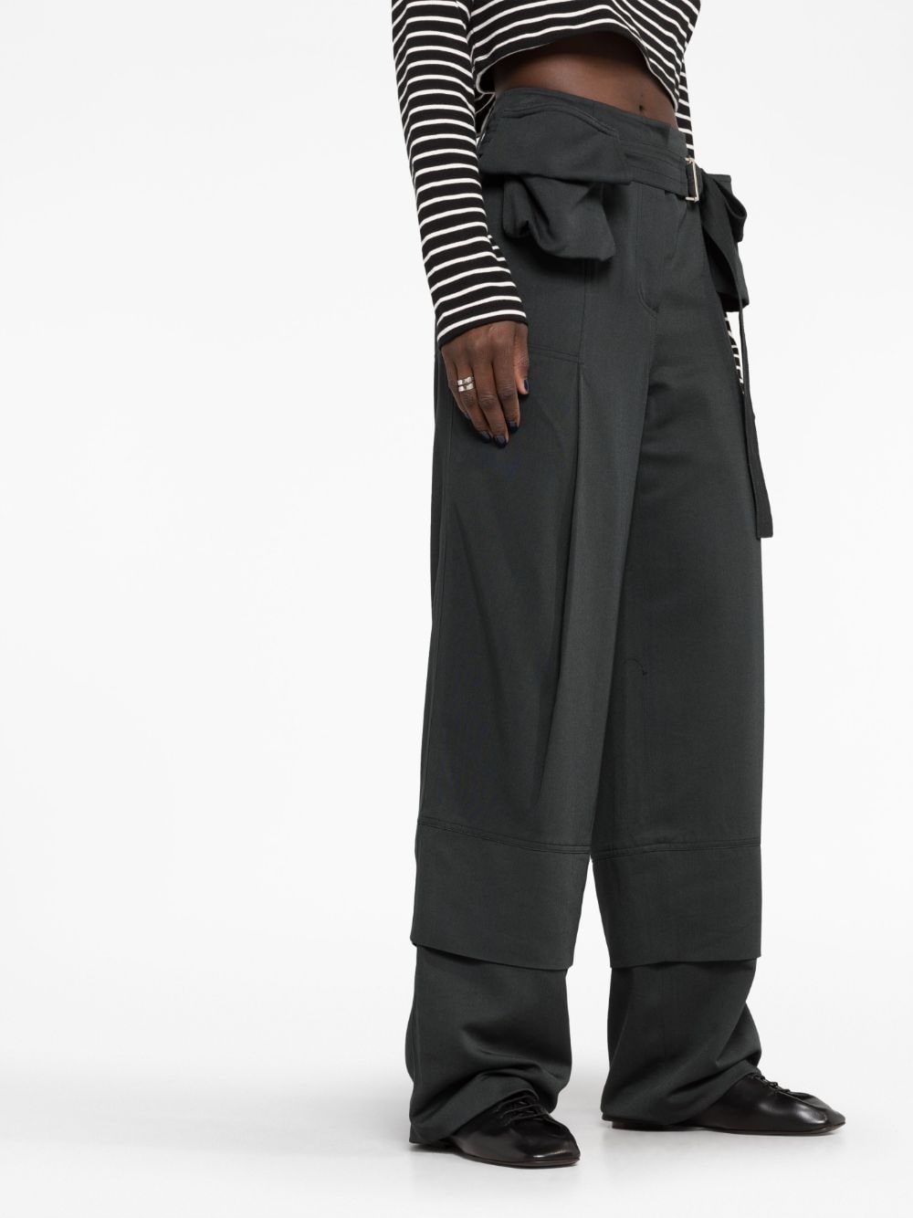 double-belted pocket trousers - 5