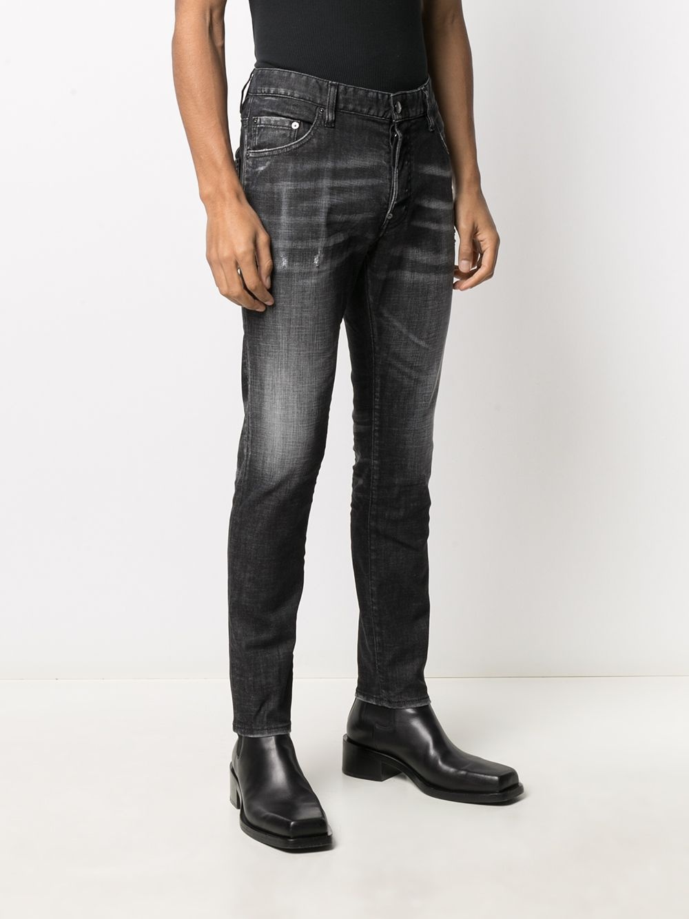 distressed slim-fit jeans - 3