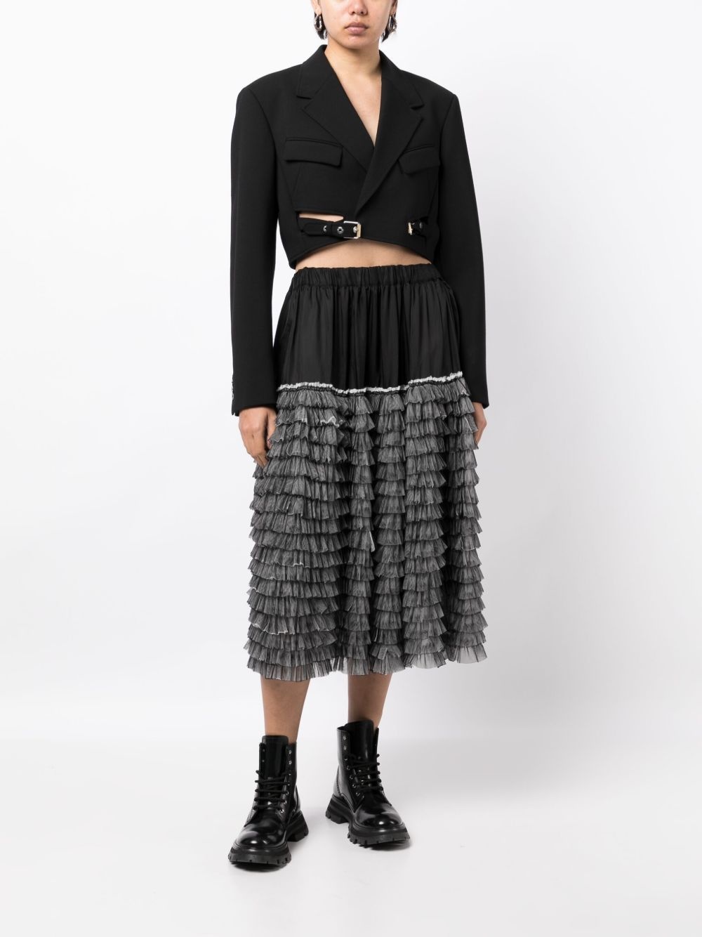 textured-finish pleat-detailing shorts - 3