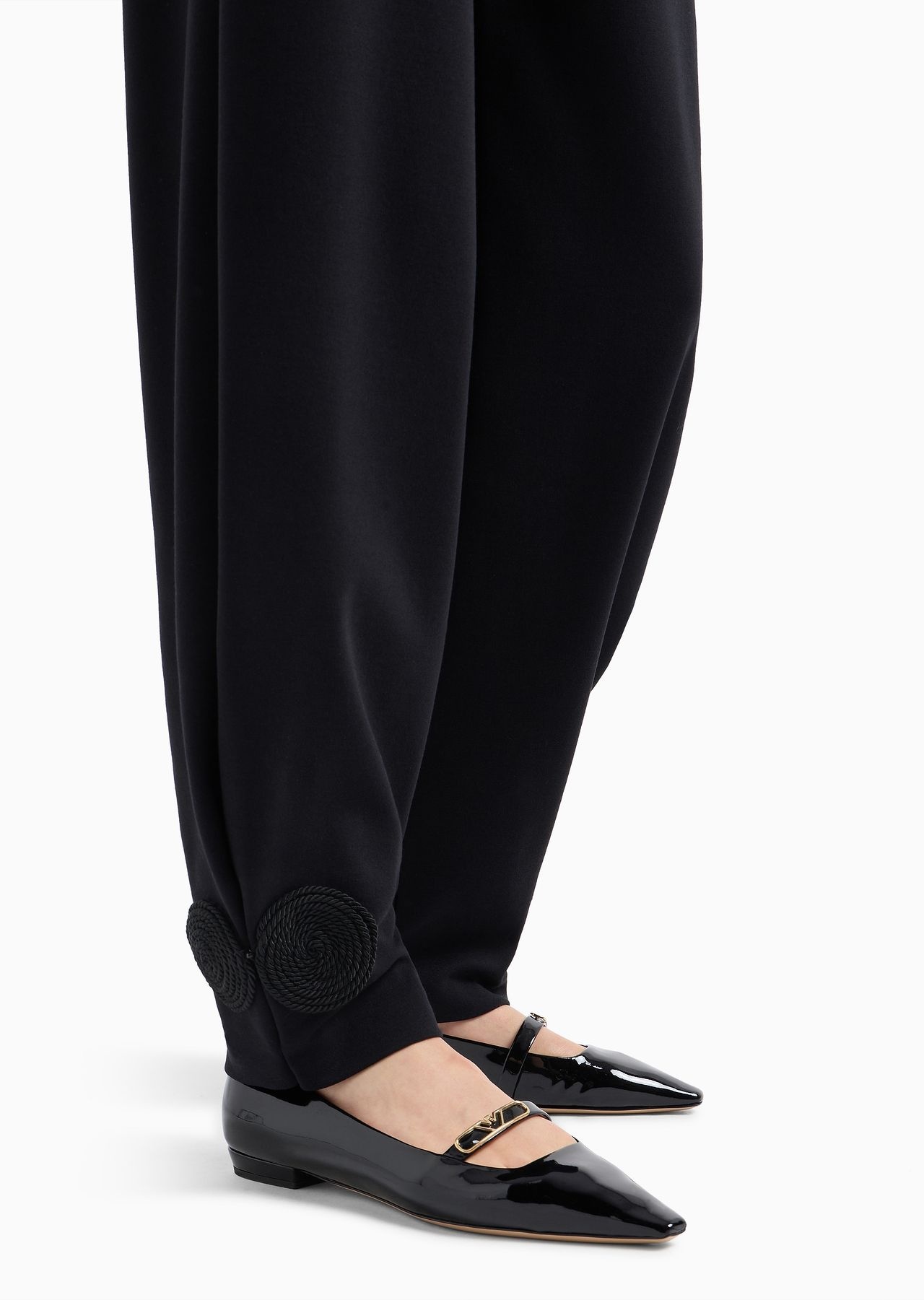 Stretch Milano-stitch fabric trousers with pleat at the hem - 5