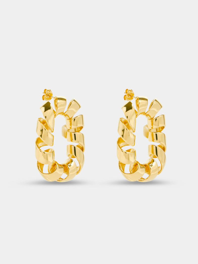 rabanne GOLD XL LINK TWIST EARRINGS outlook