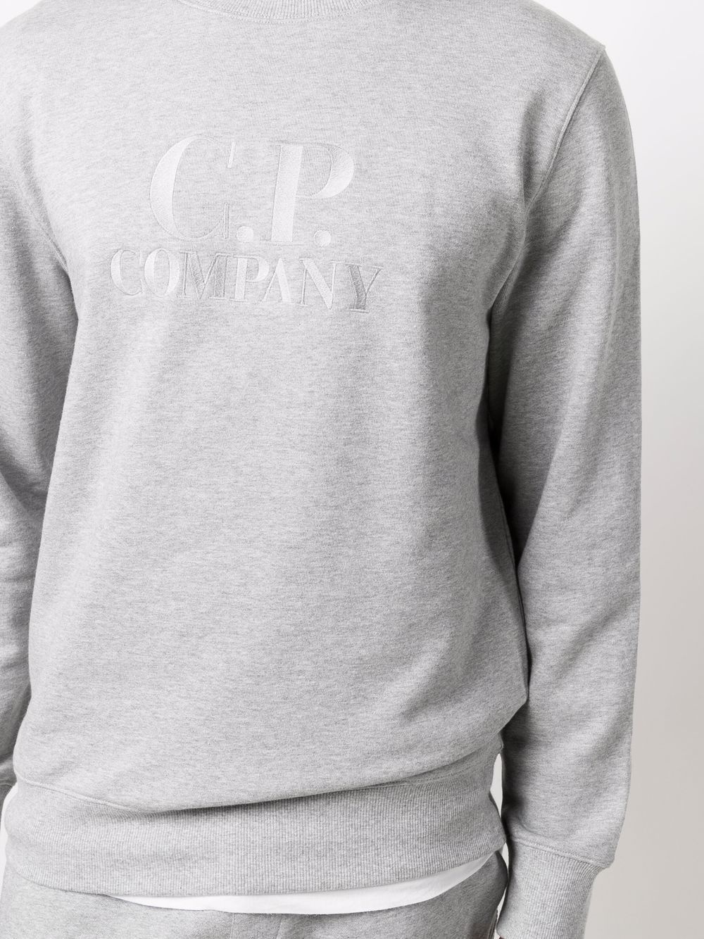 embroidered-logo crew neck sweatshirt - 5