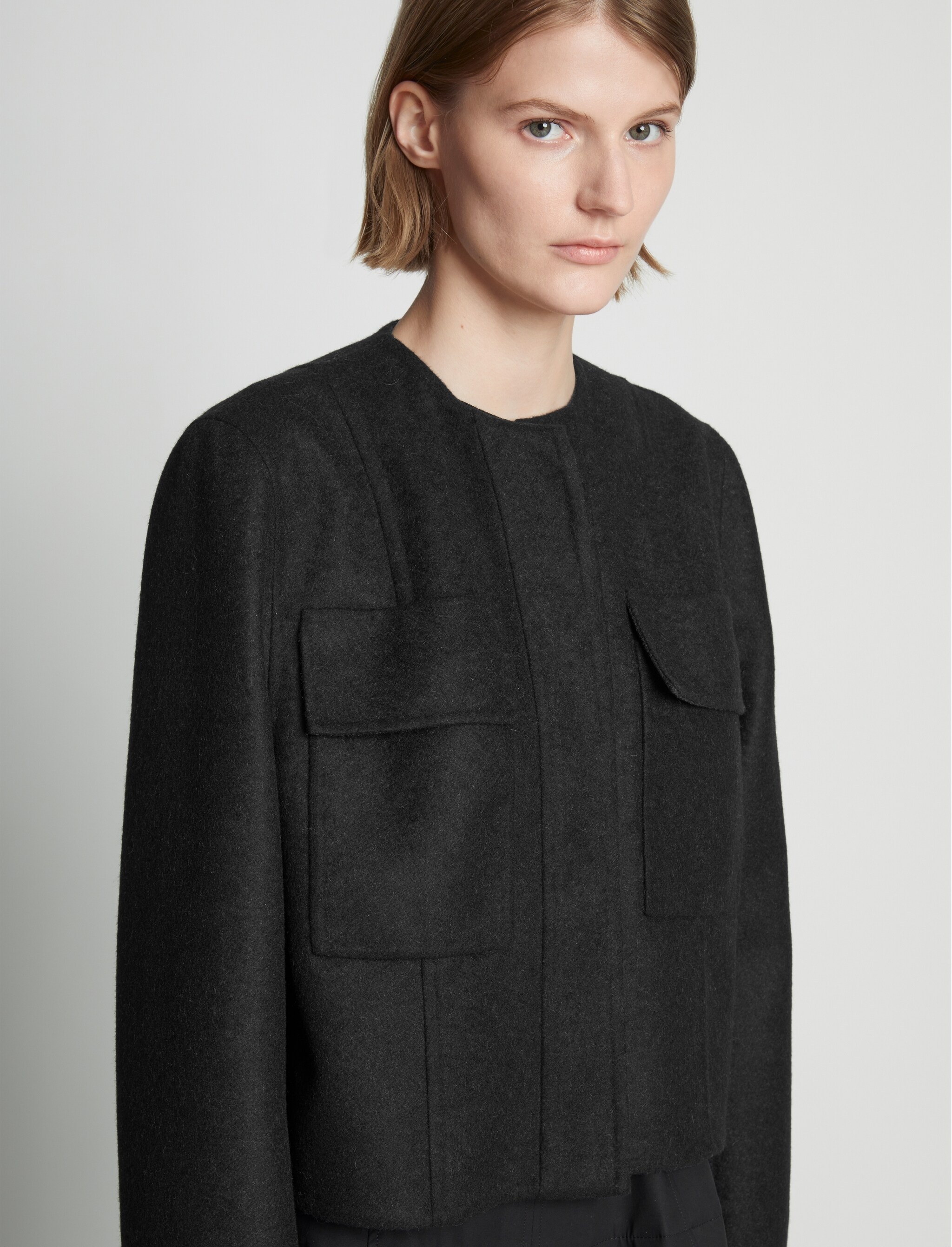 Eco Wool Double Face Crop Jacket - 6