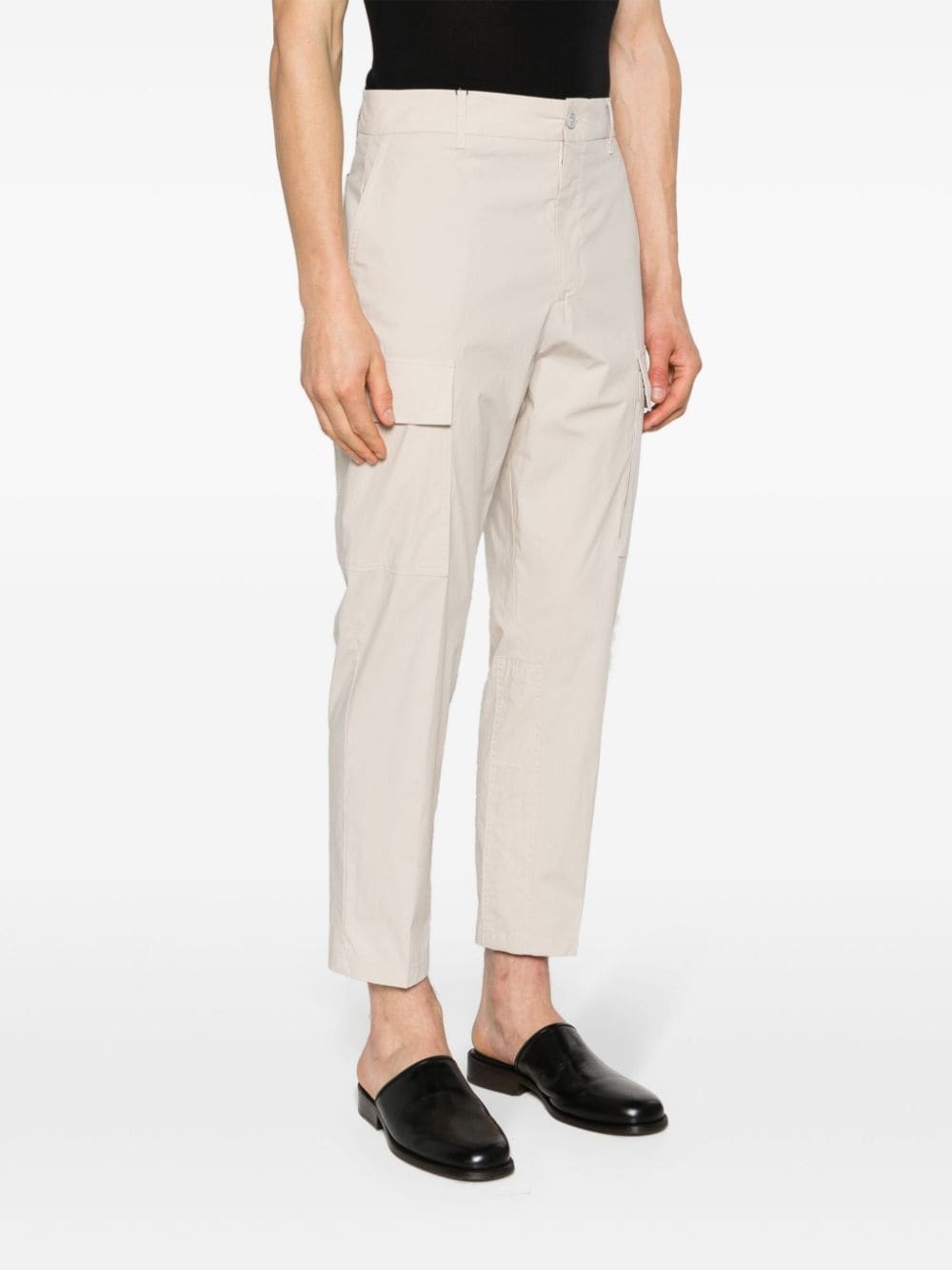 straight-leg poplin trousers - 3